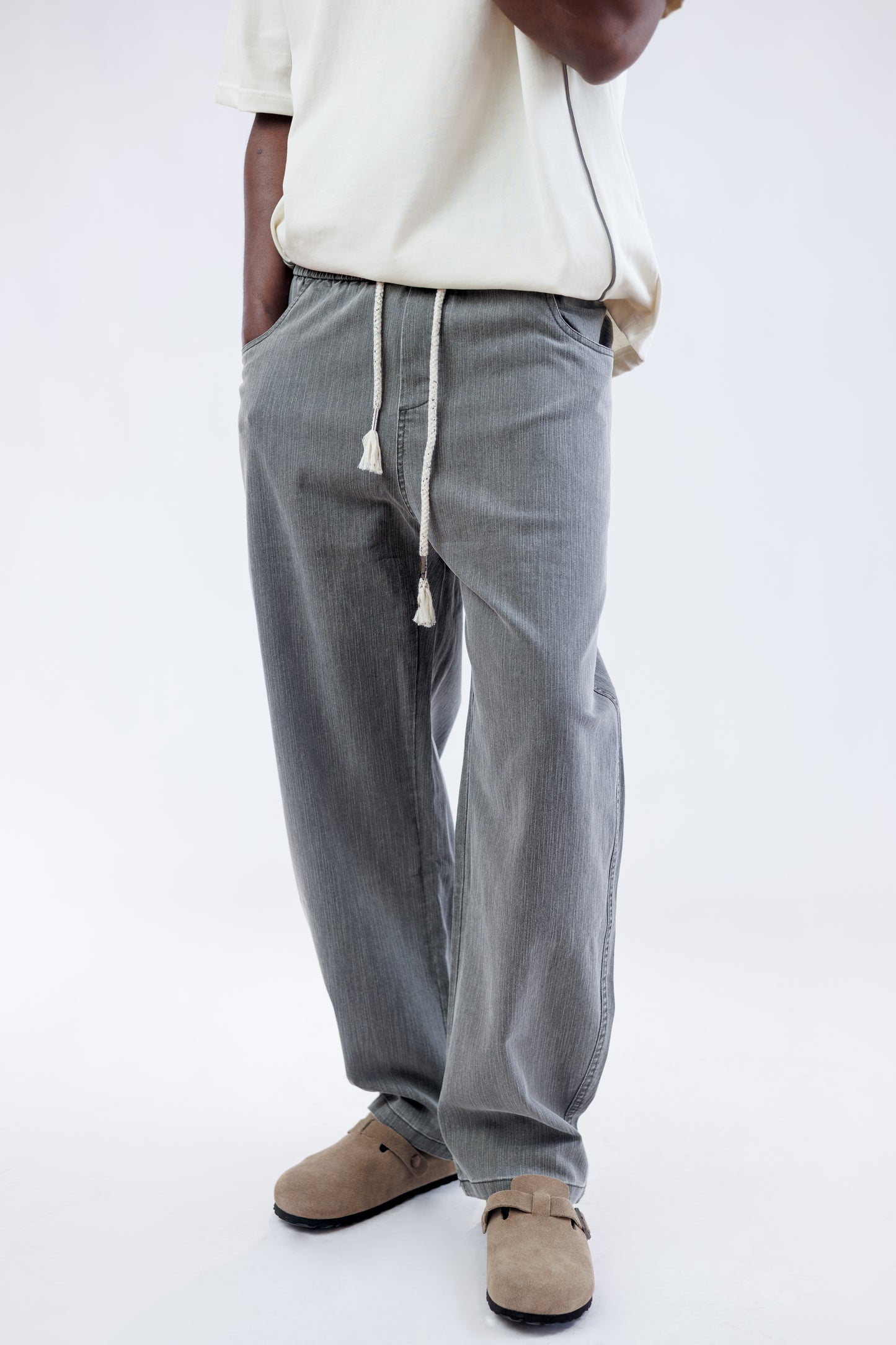 Ood Wide Leg Denim Pants in Light Wash