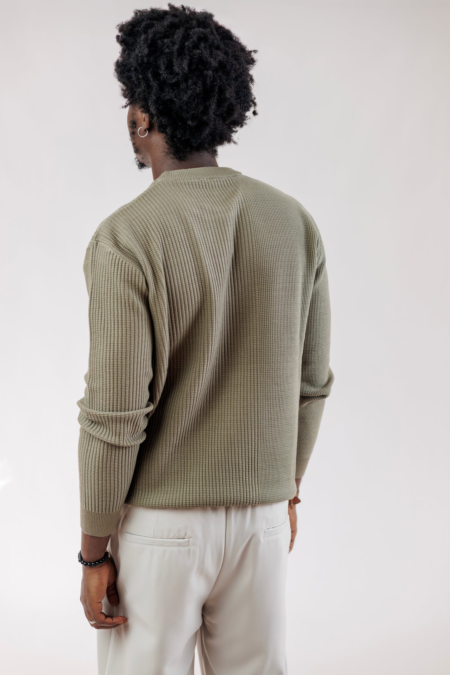 Ood Ridge Knit Sweater in Olive