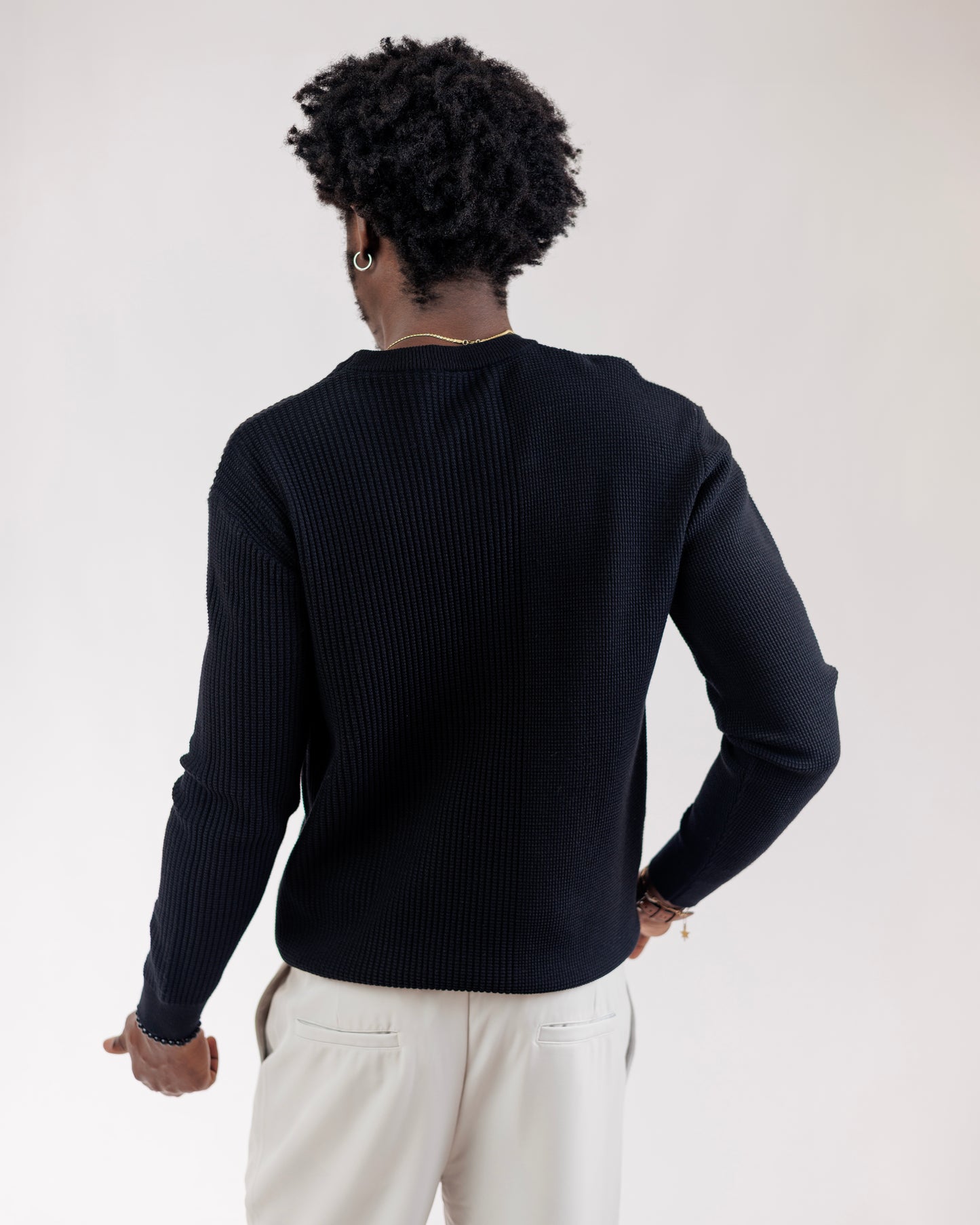 Ood Ridge Knit Sweater in Black