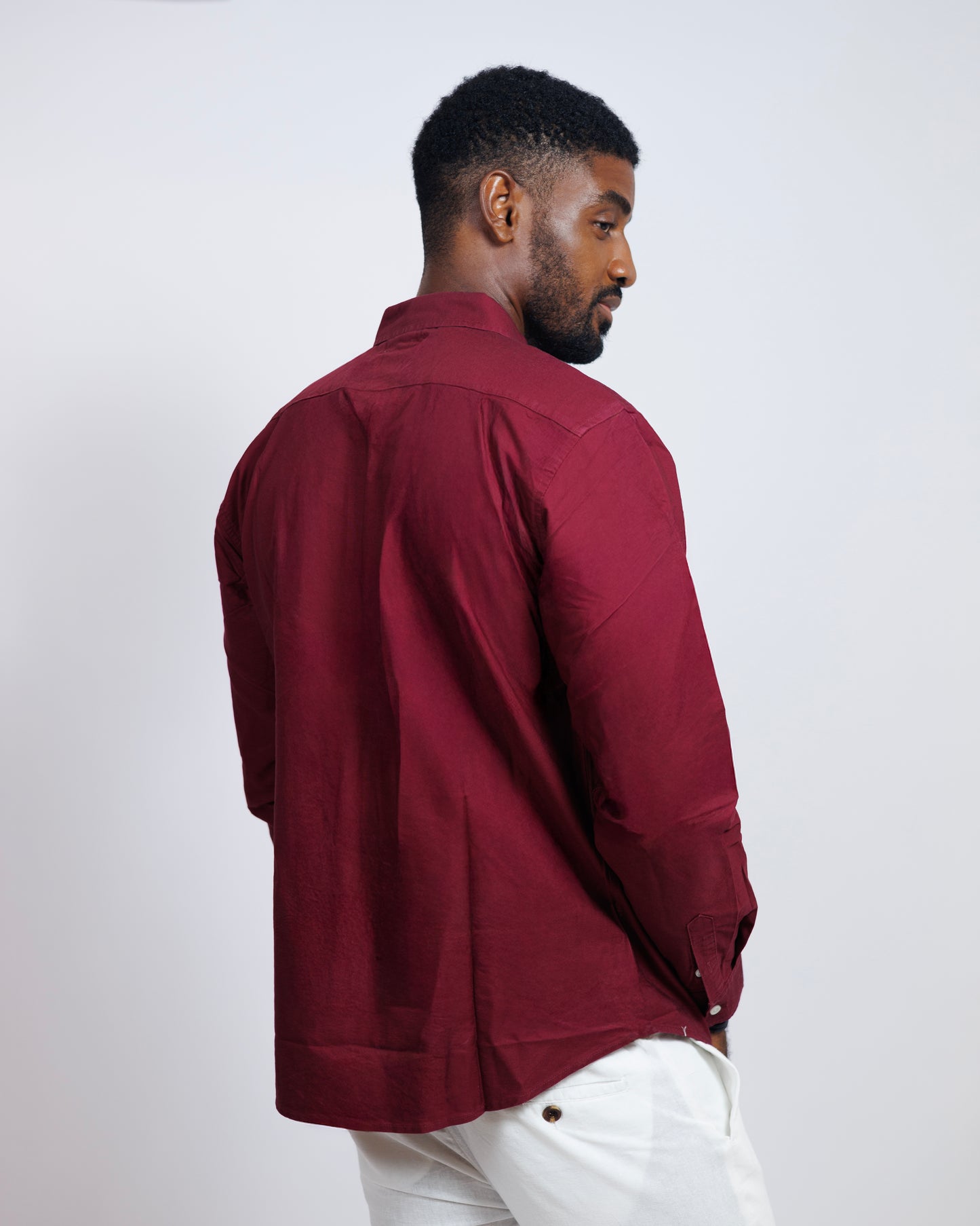 Classic Oxford Collar Shirt in Burgundy
