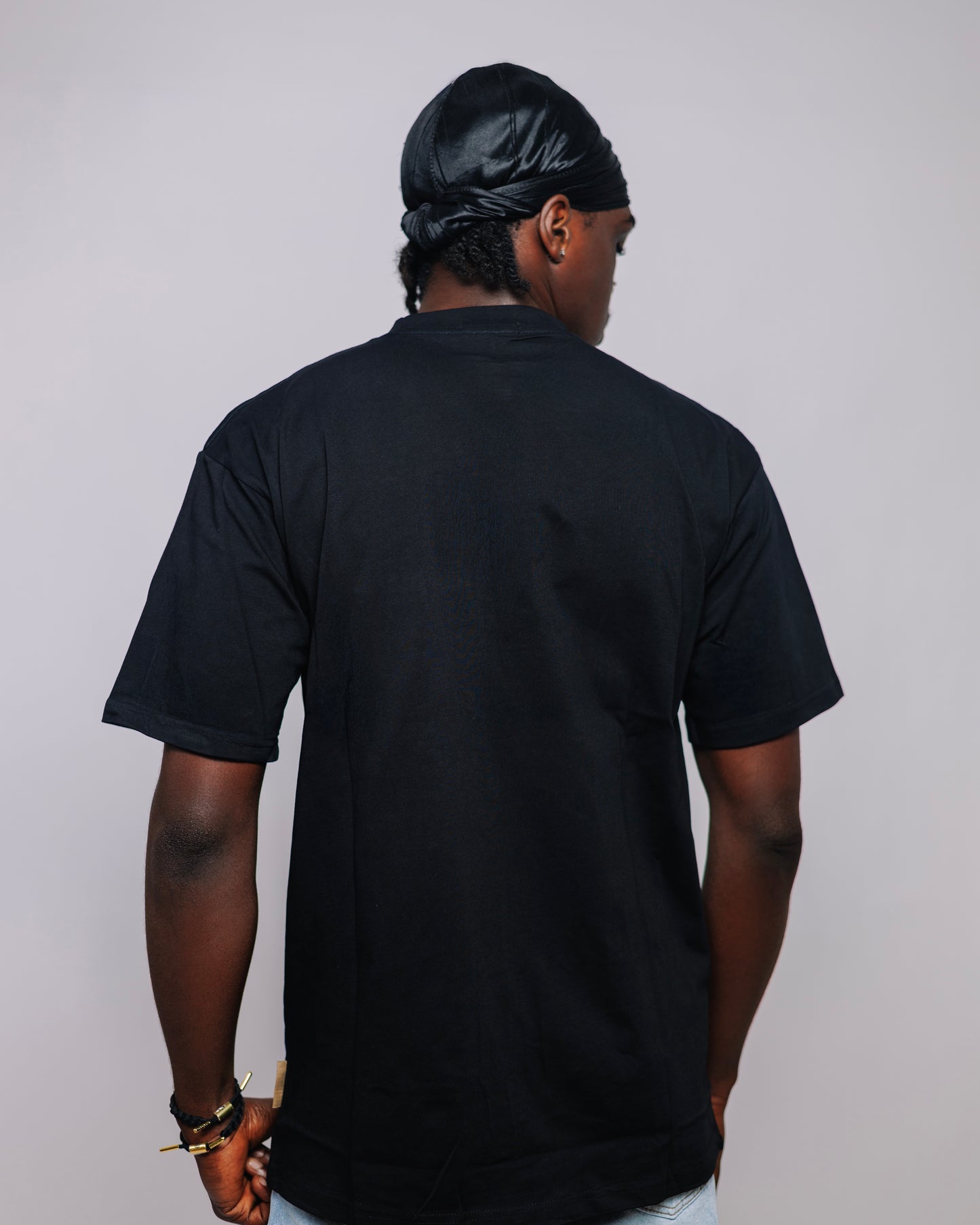 Old Eagle Relaxed Utility Pocket Tee in Jet Black