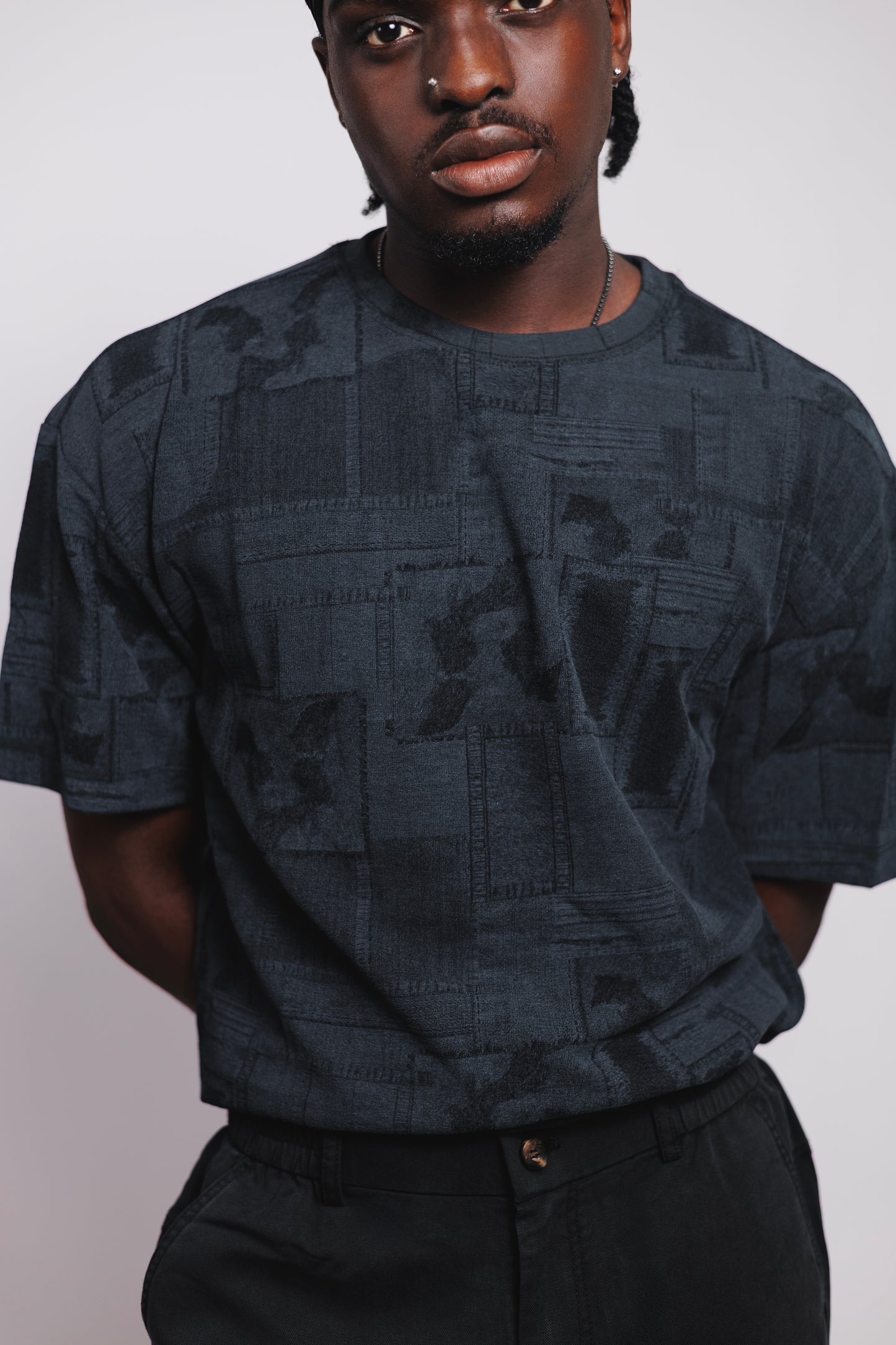KP Jacquard Tee in Midnight