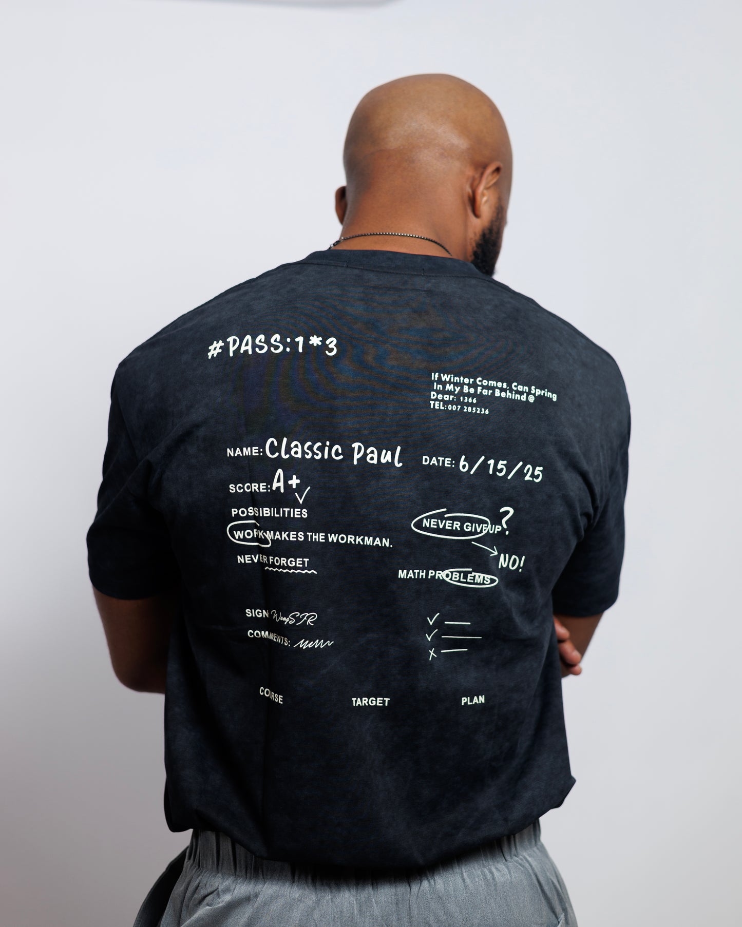 OOD Washed Slogan Tee in Black