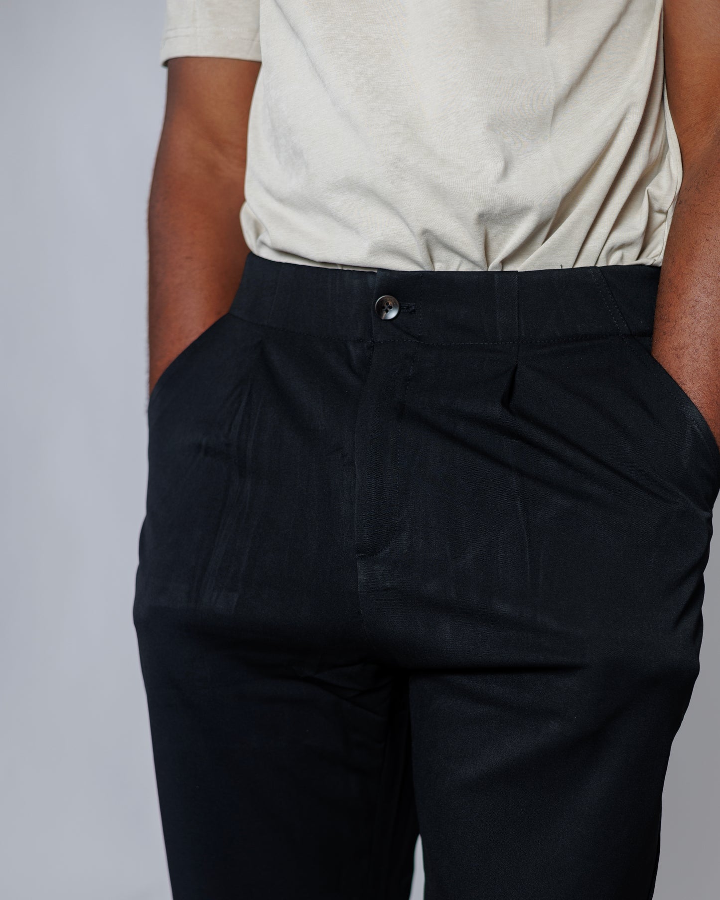 OOD Pleated Trousers in Jet Black