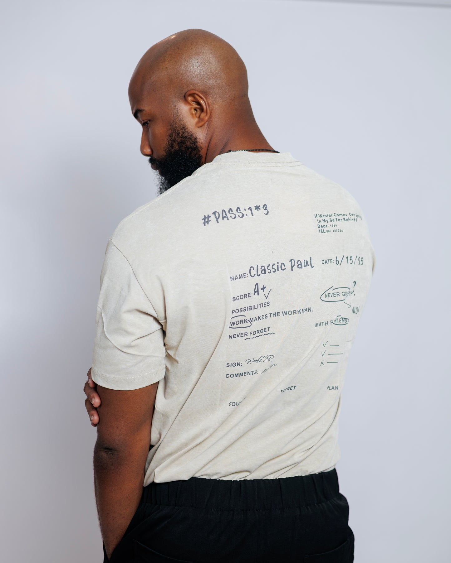 OOD Washed Slogan Tee in Ecru