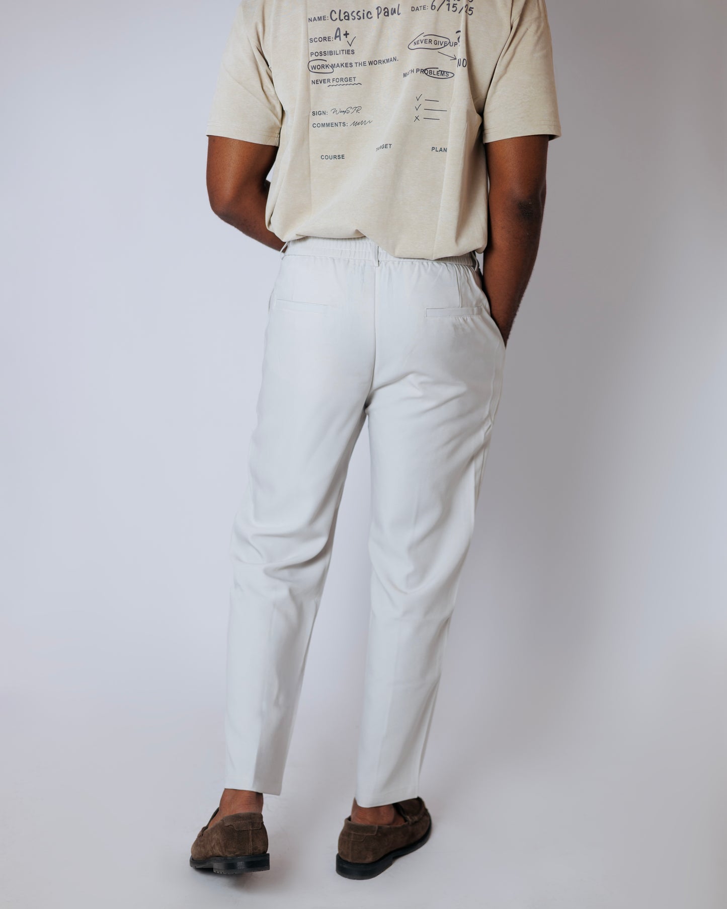 OOD Pleated Trousers in Classic White