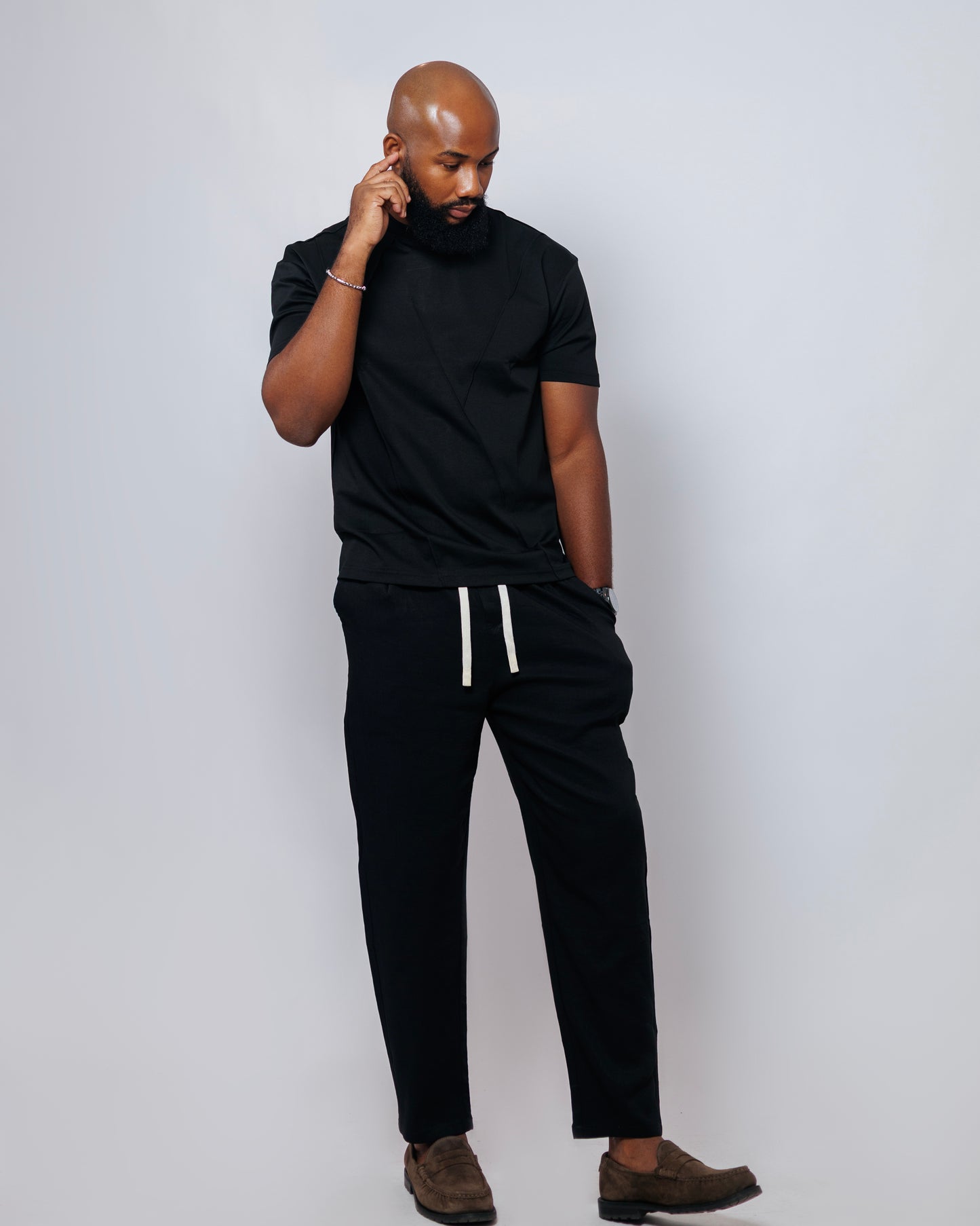 OOD Panel Detail Tee in Jet Black