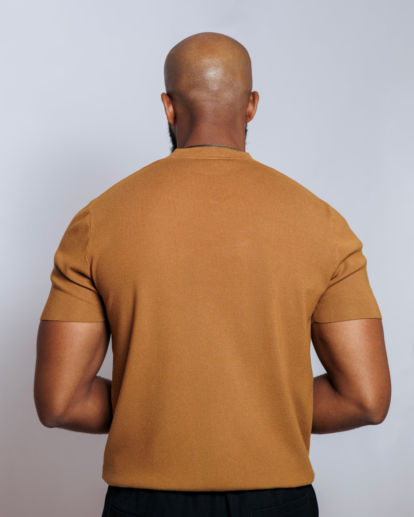 OOD Knit Crew Tee in Tan Brown