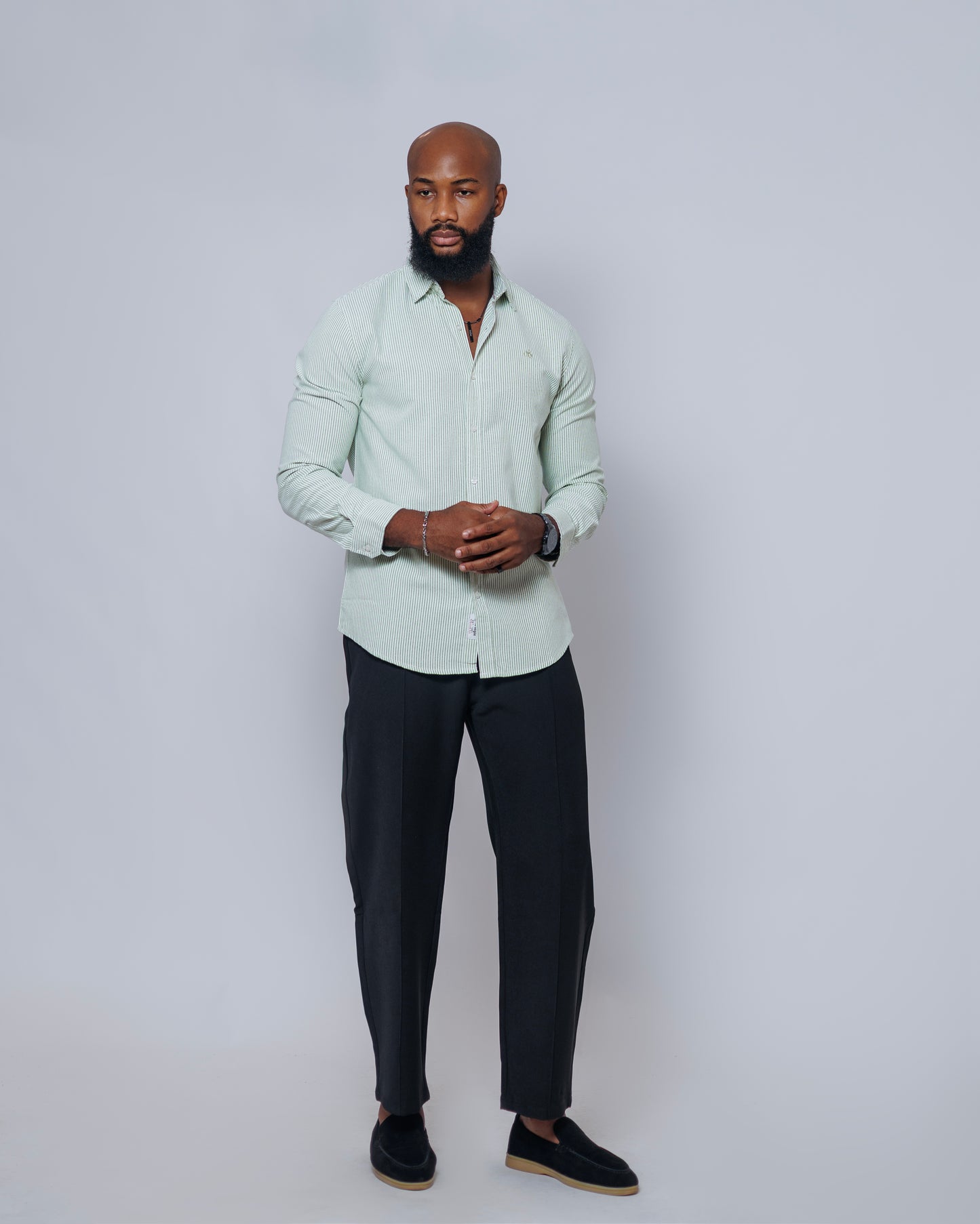 Old Eagle Pinstripe Shirt in Mint Green