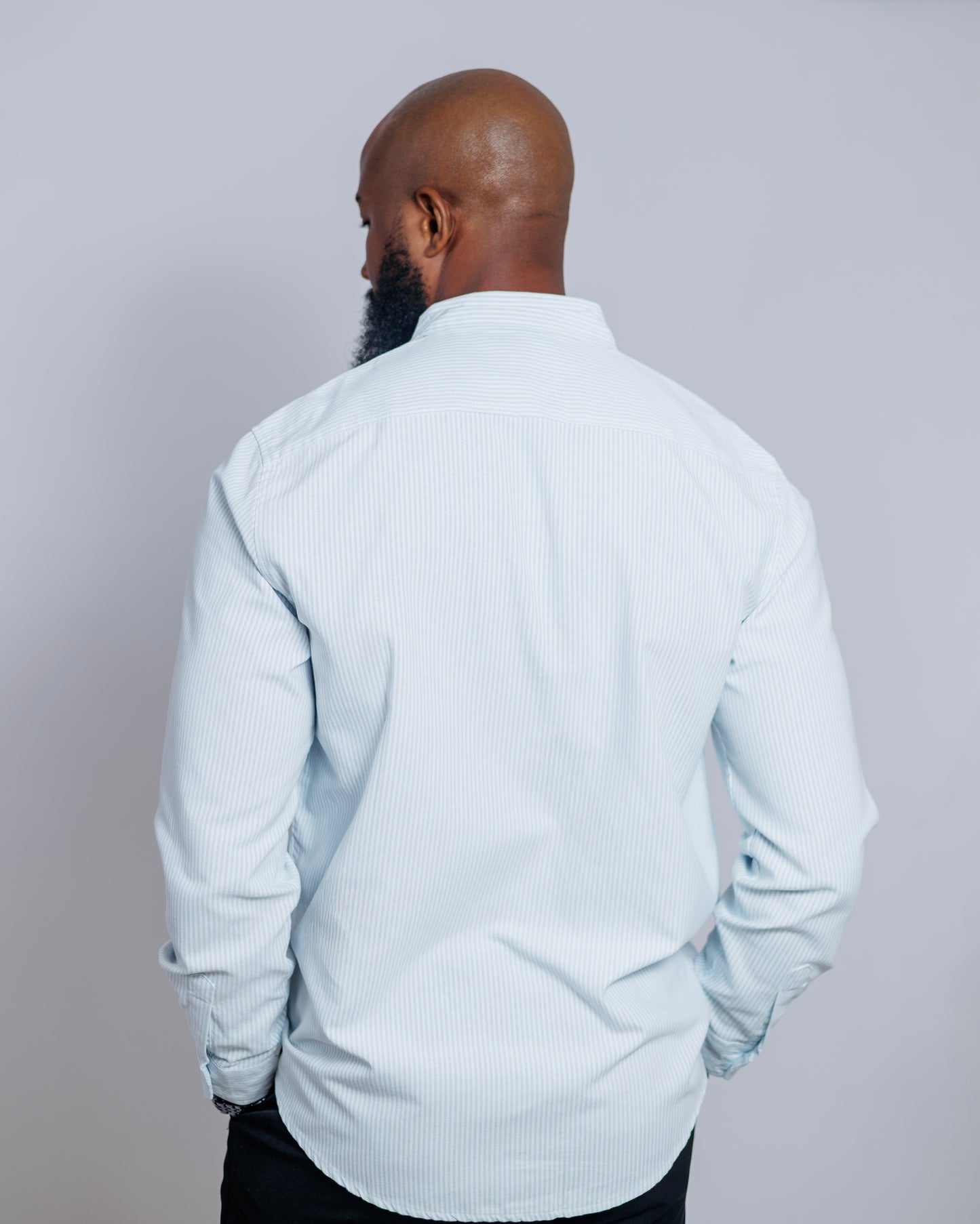 Old Eagle Pinstripe Shirt in Sky Blue