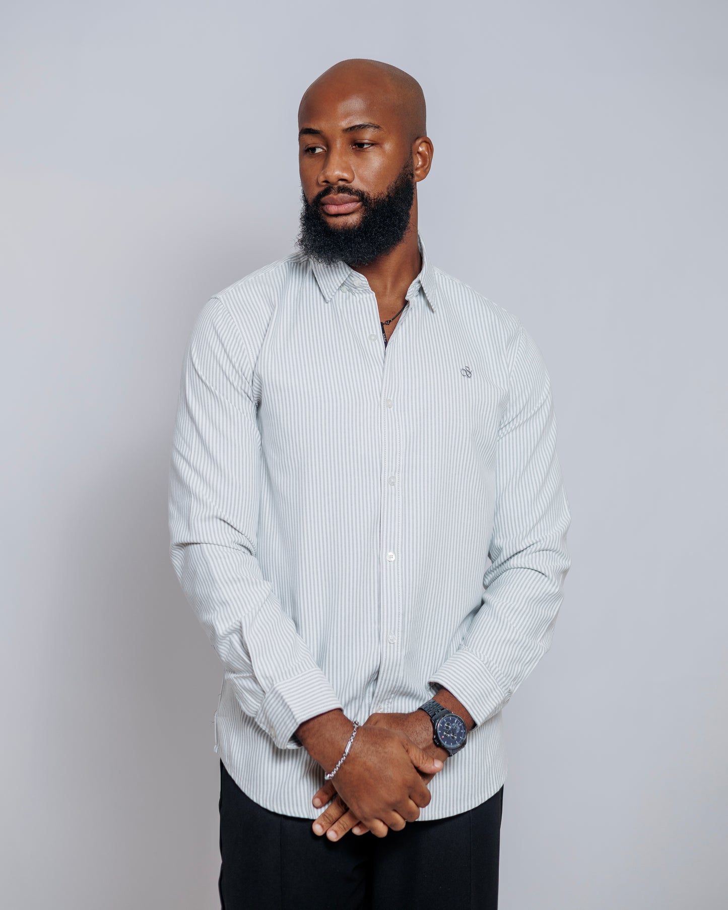 Old Eagle Pinstripe Shirt in Grey