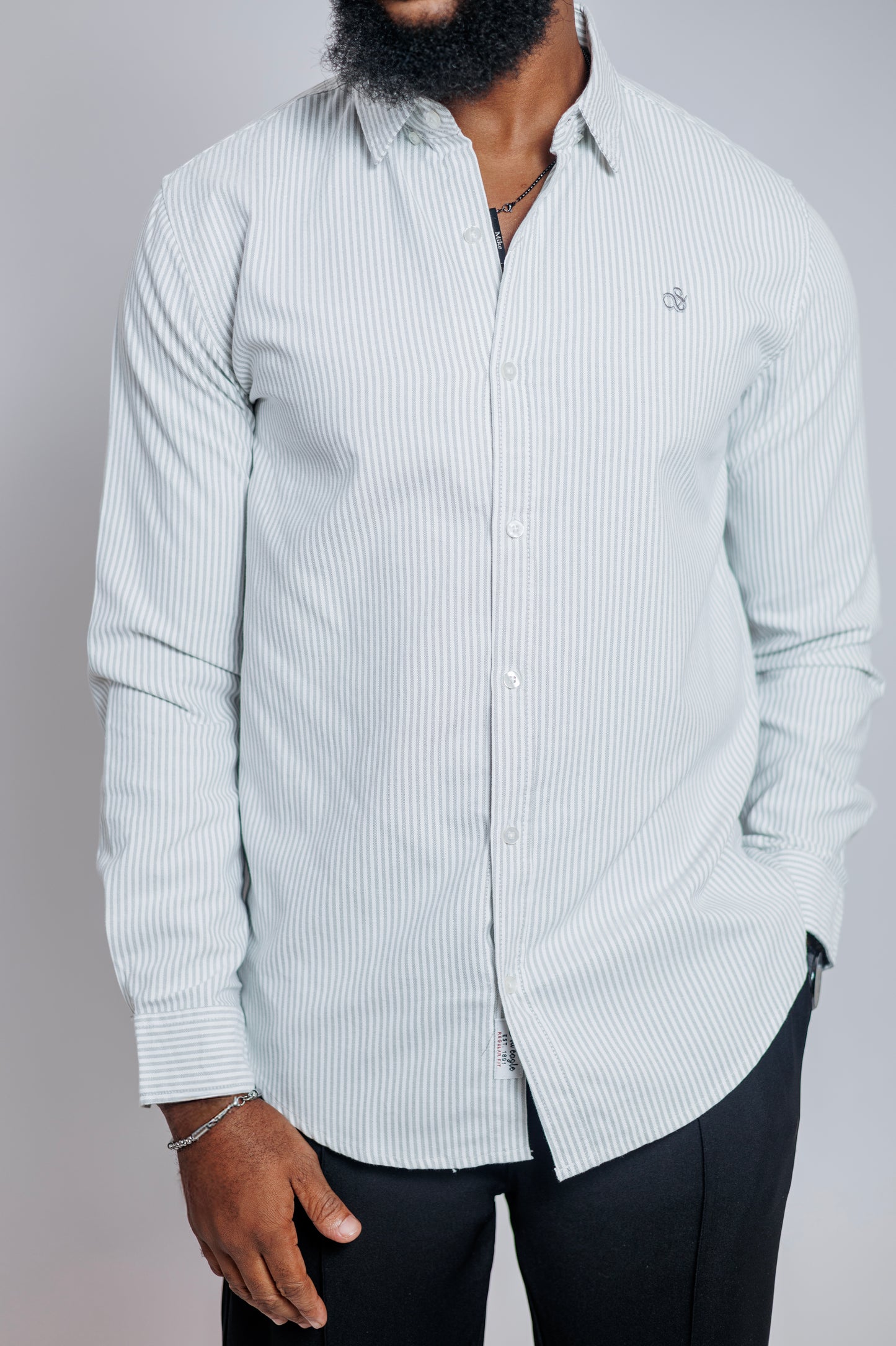 Old Eagle Pinstripe Shirt in Grey