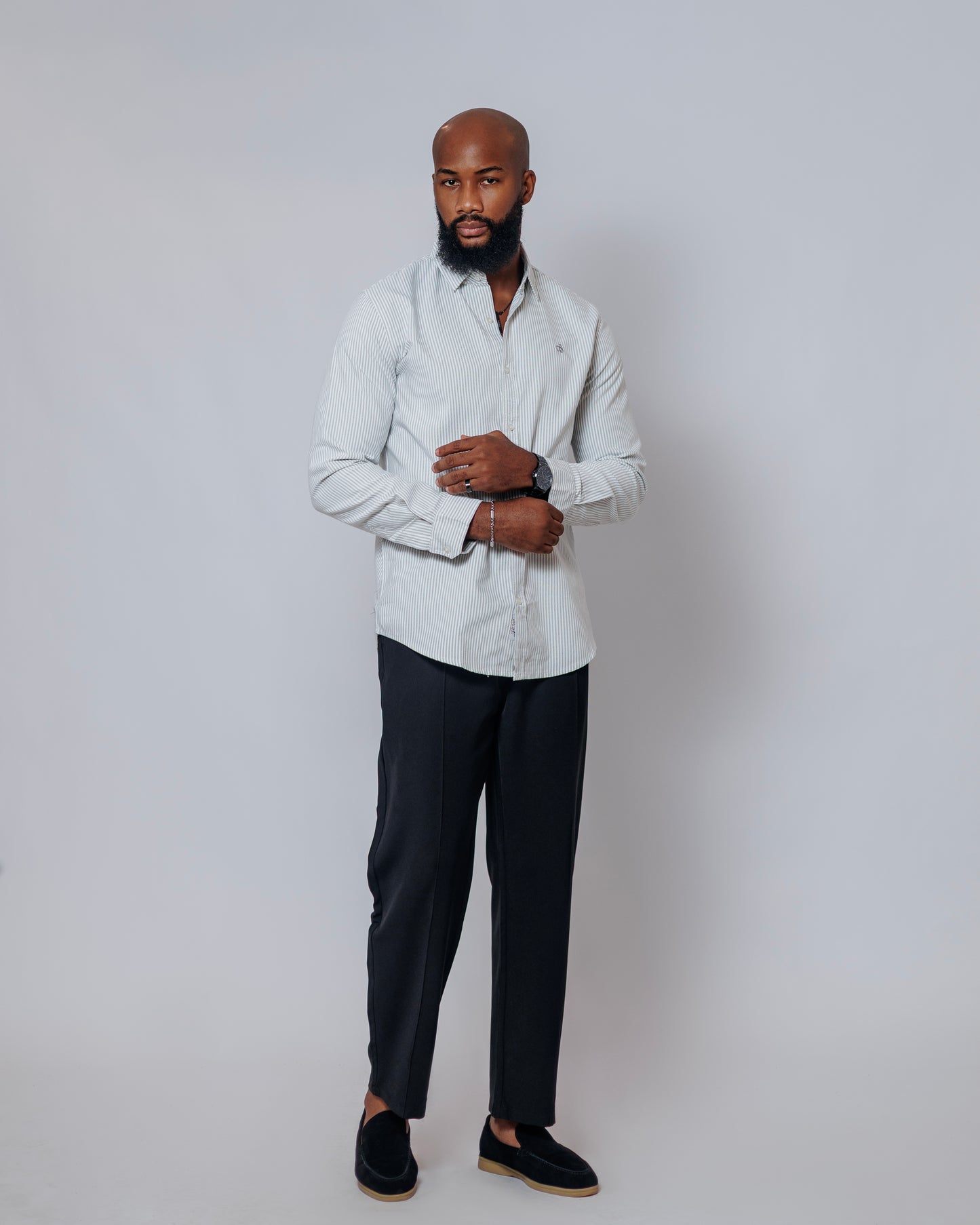 Old Eagle Pinstripe Shirt in Grey