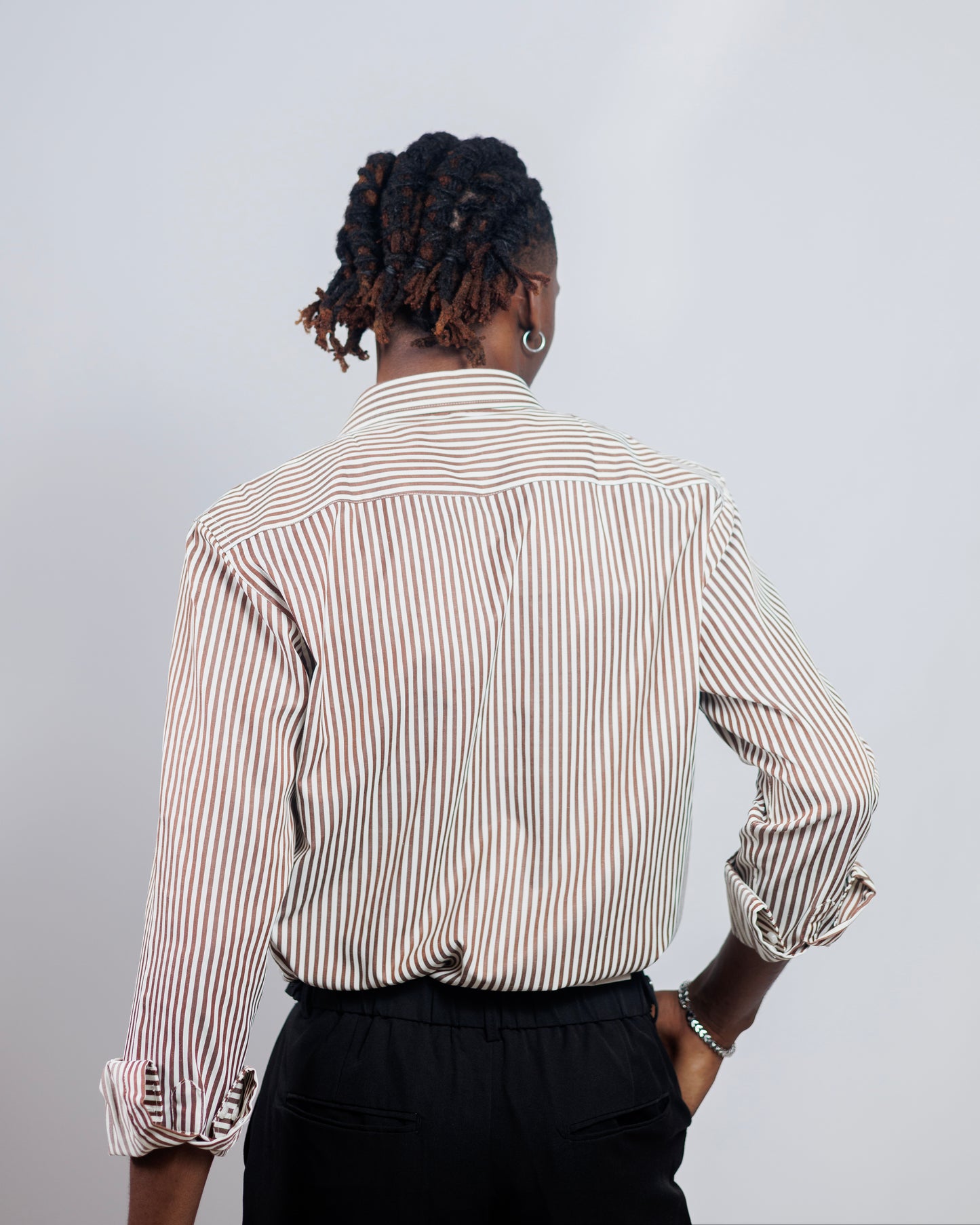 DNB Striped Slim fit Shirt in Brown