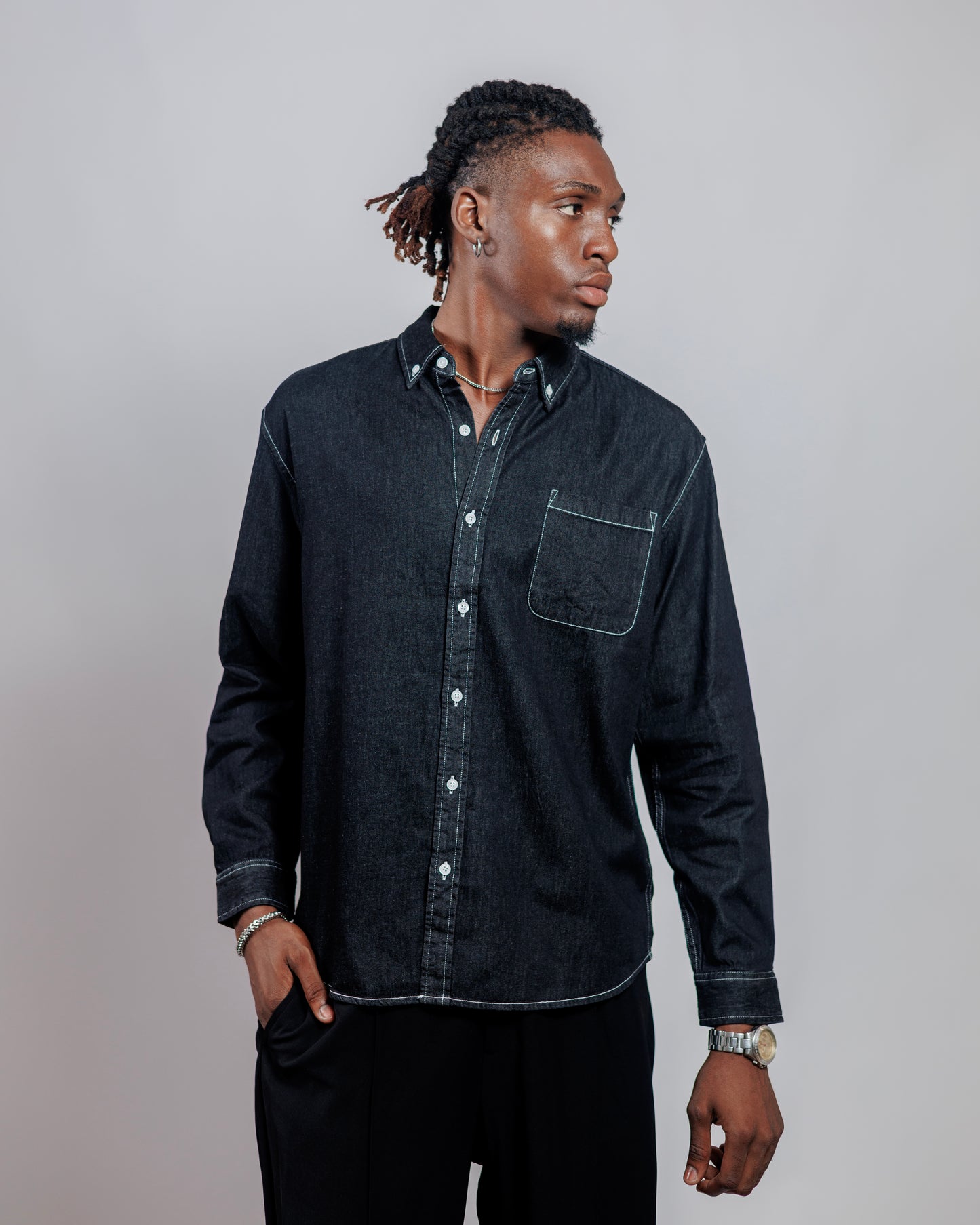 Ood Denim Shirt in Black Wash