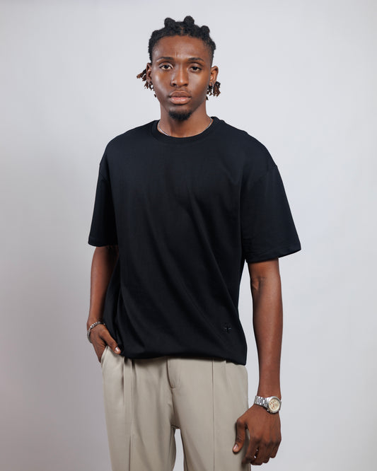 Ood Beetle Relaxed Tee in Jet Black