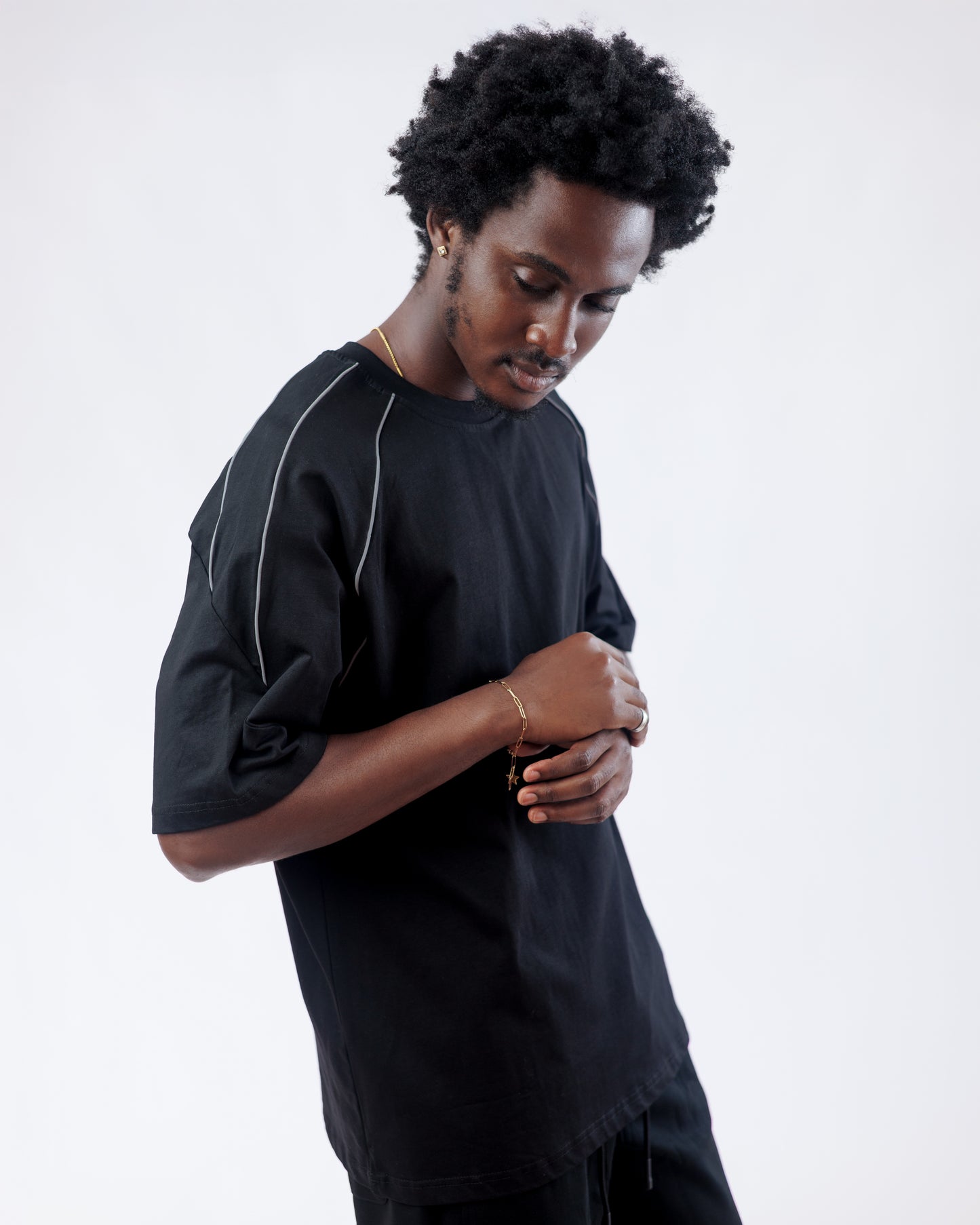 Ood Trace Oversized Tee in Black