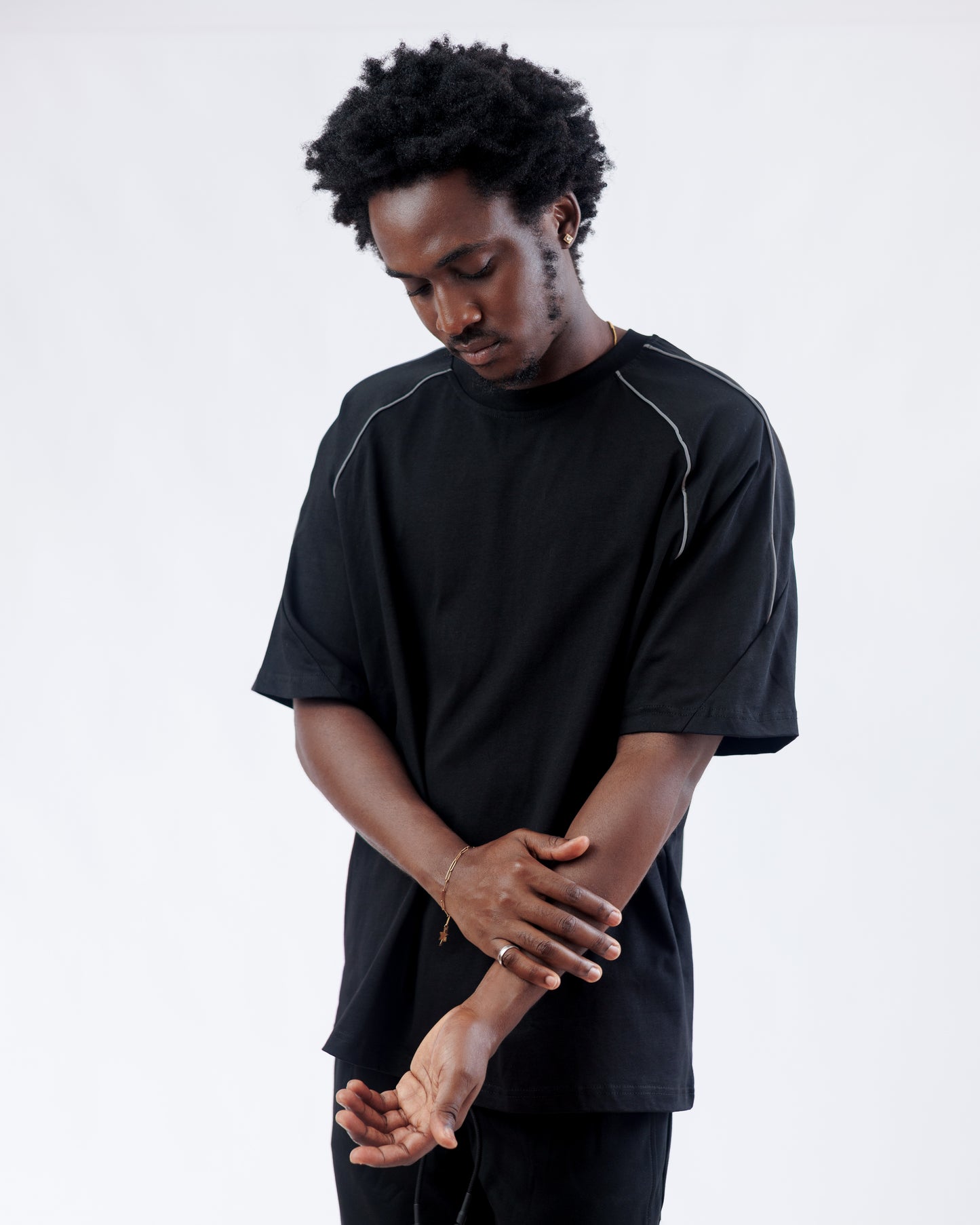 Ood Trace Oversized Tee in Black