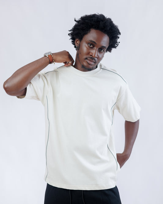 Ood Trace Oversized Tee in Beige