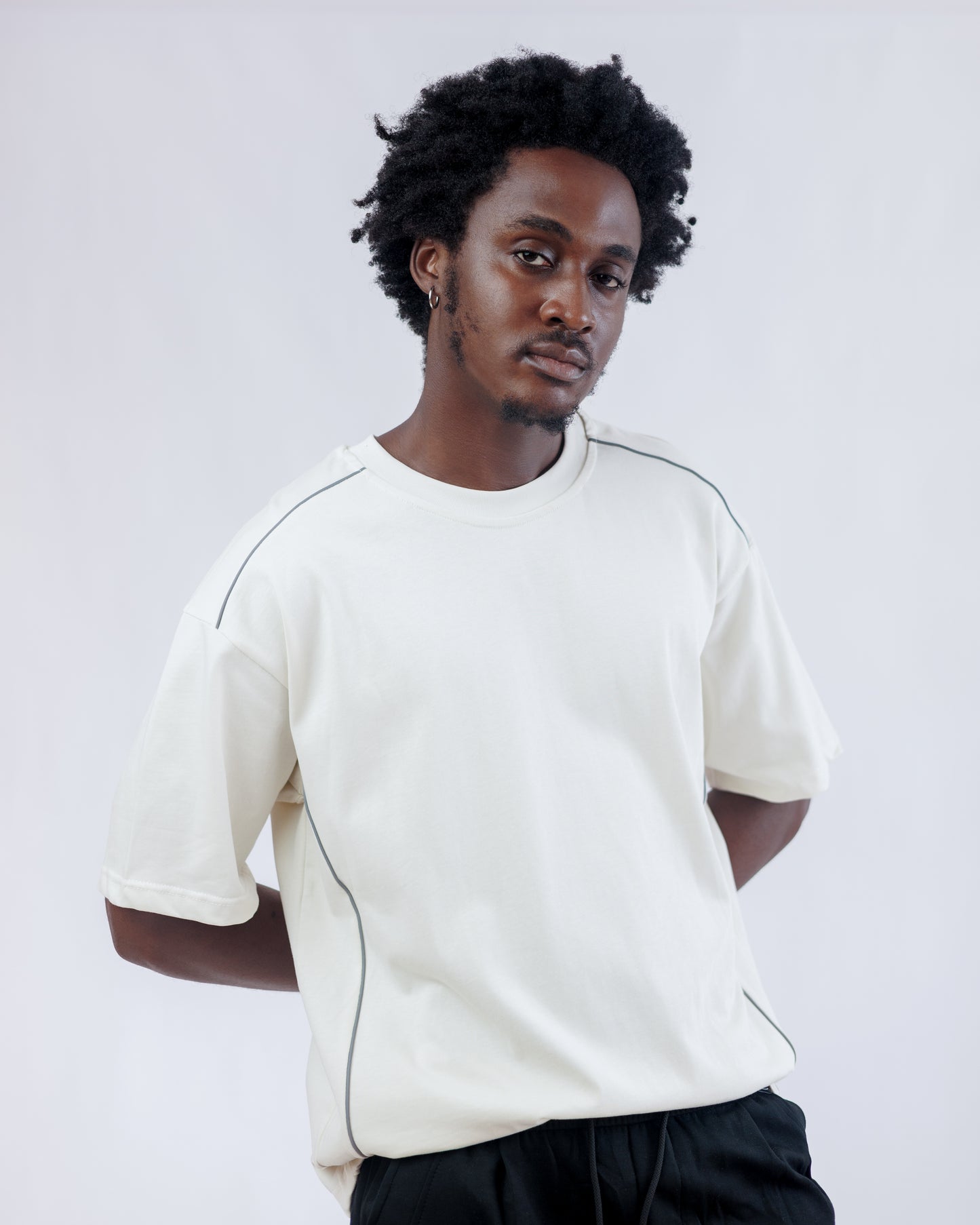 Ood Trace Oversized Tee in Beige