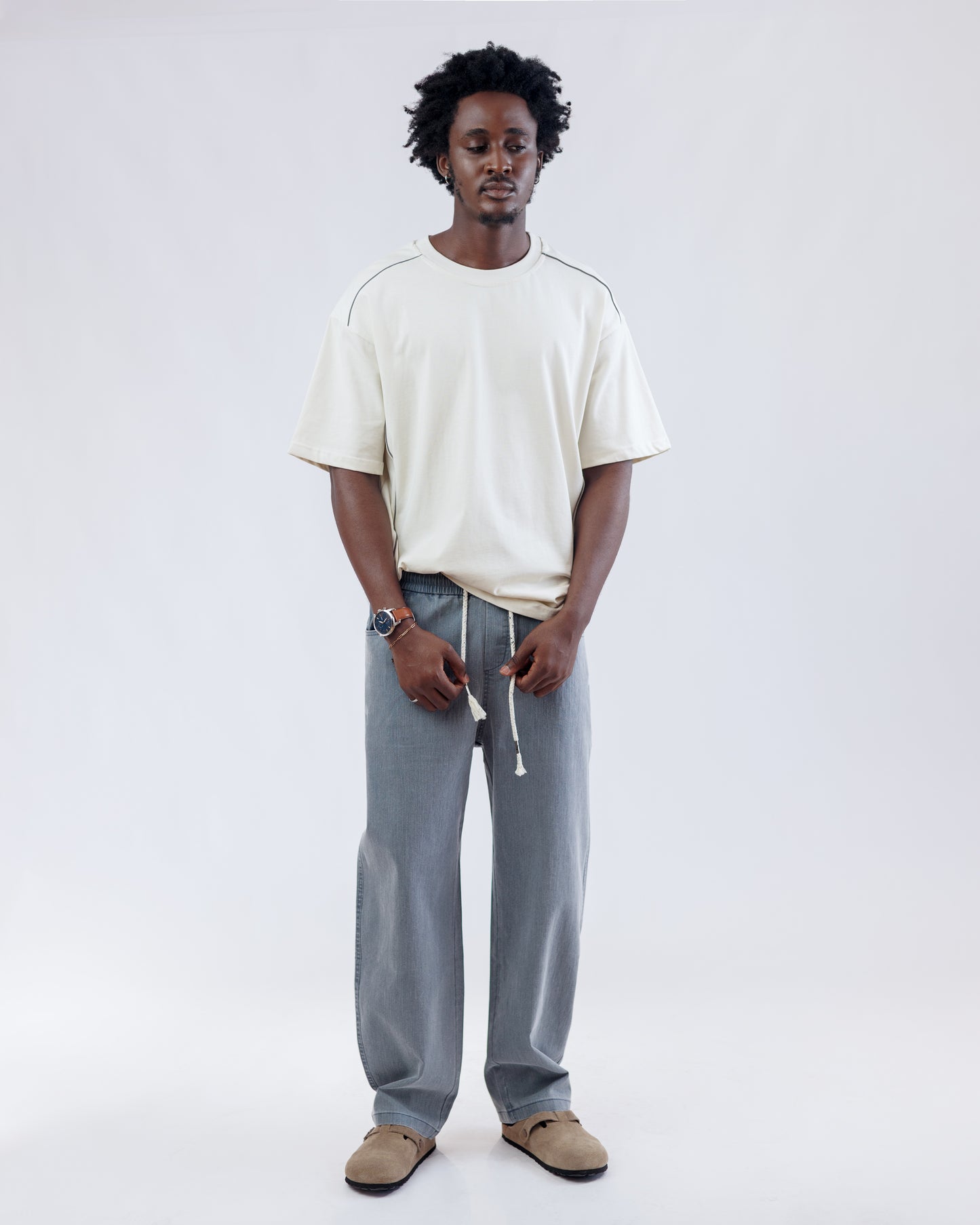 Ood Wide Leg Denim Pants in Blue Wash