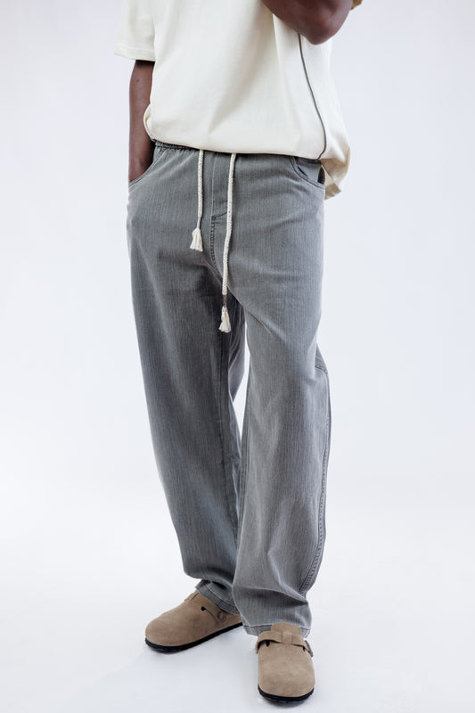 Ood Wide Leg Denim Pants in Light Wash