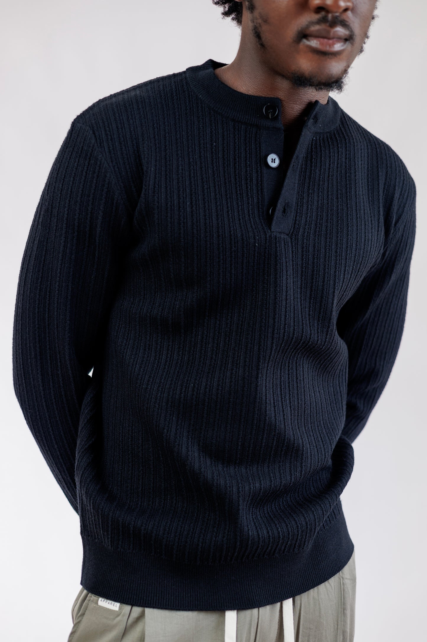 Vogue Ribbed Henley Sweatshirt