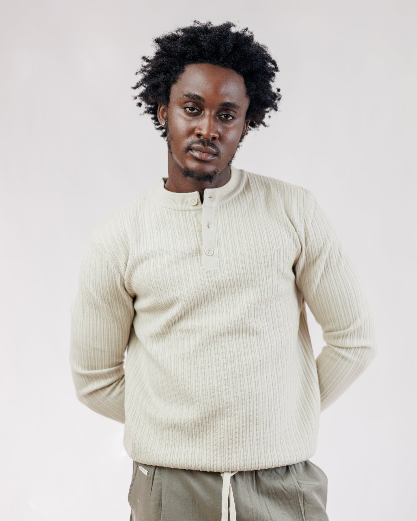 Vogue Ribbed Henley Sweatshirt