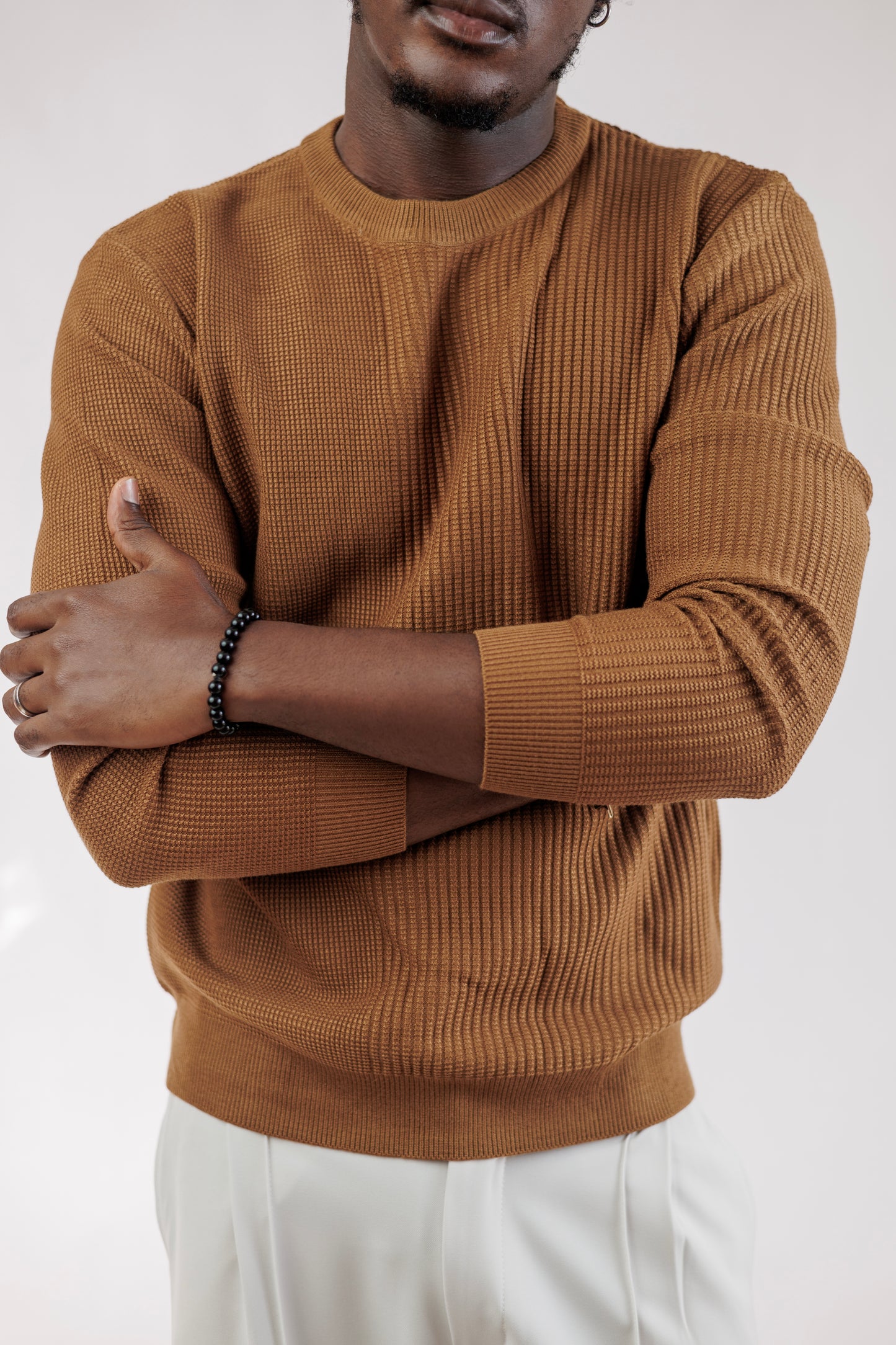 Ood Ridge Knit Sweater in Brown