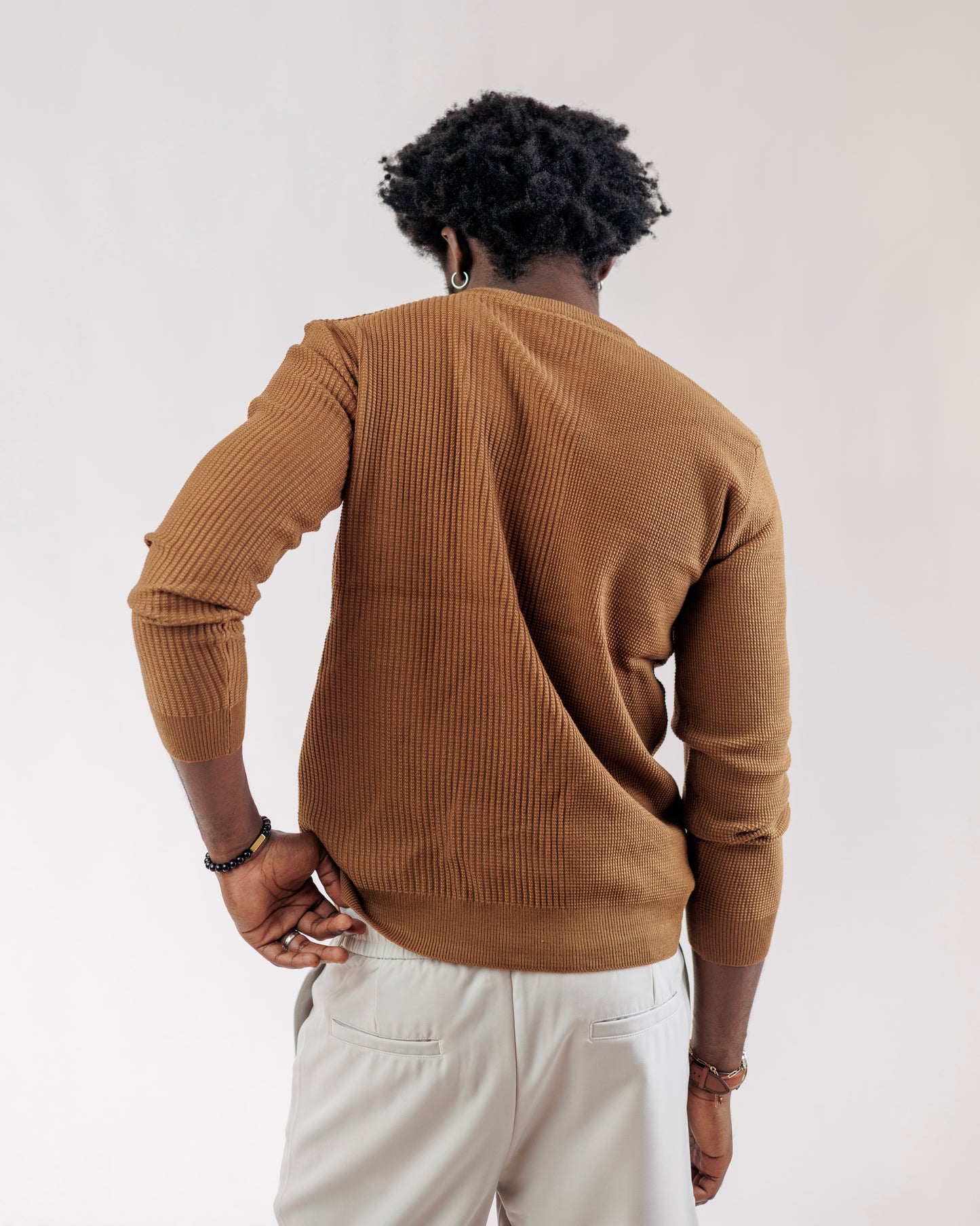 Ood Ridge Knit Sweater in Brown