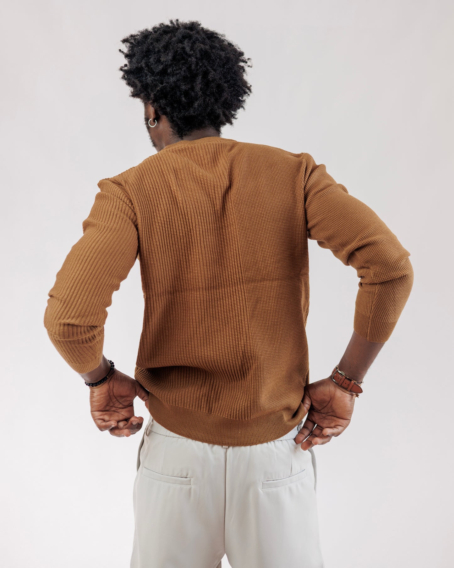 Ood Ridge Knit Sweater in Brown