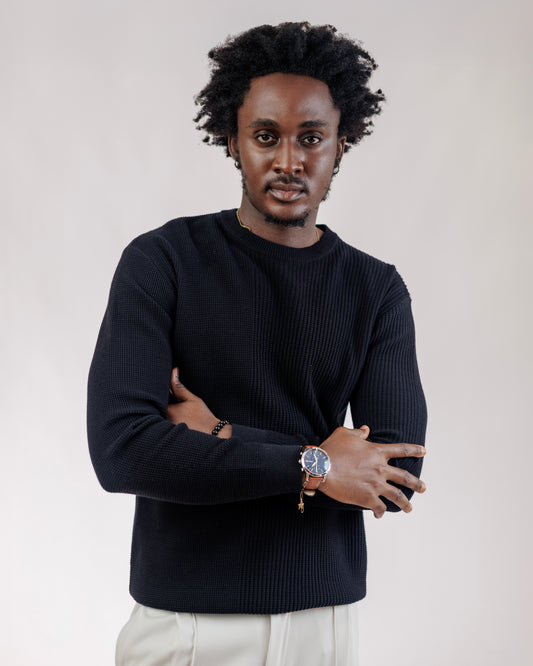 Ood Ridge Knit Sweater in Black