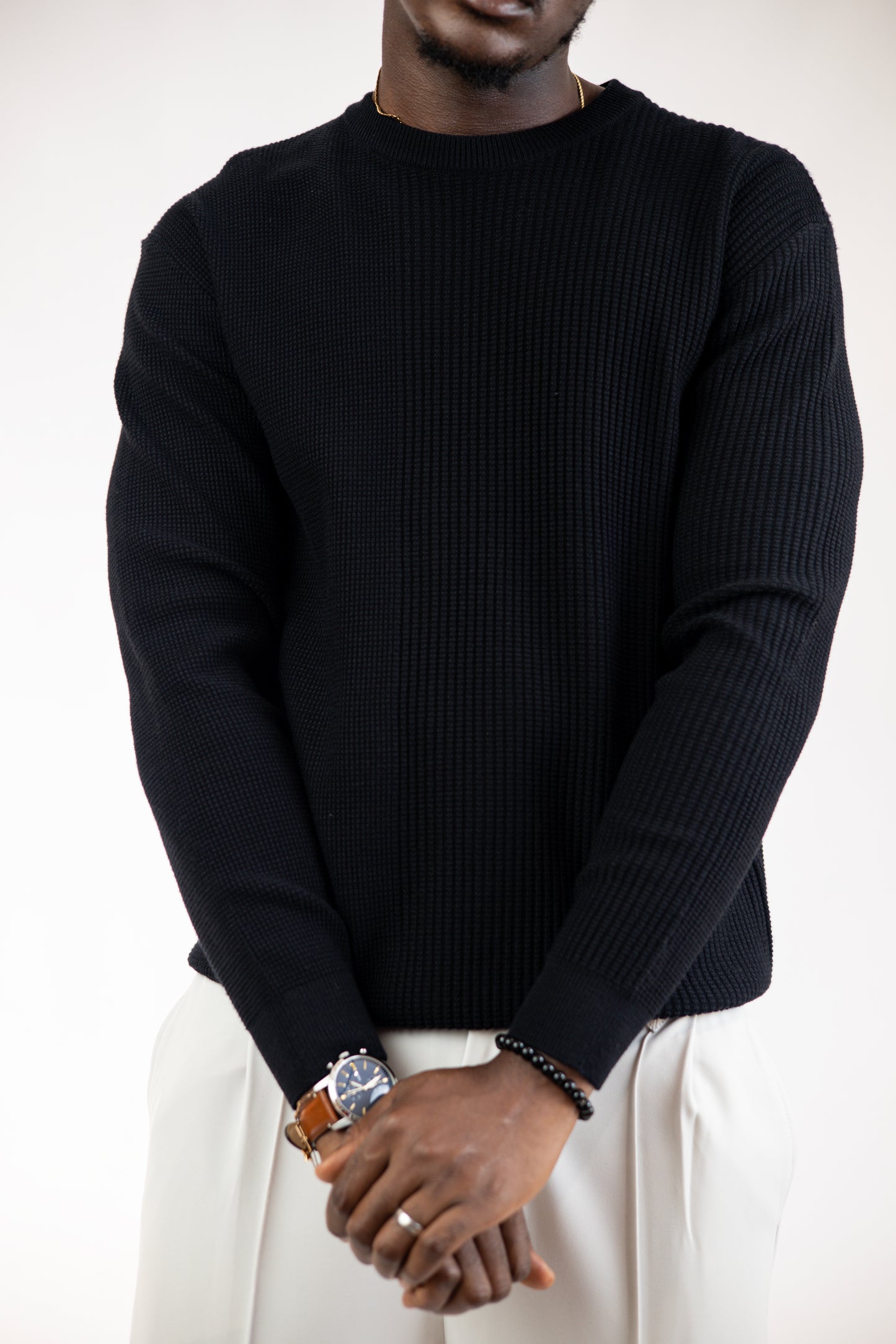 Ood Ridge Knit Sweater in Black
