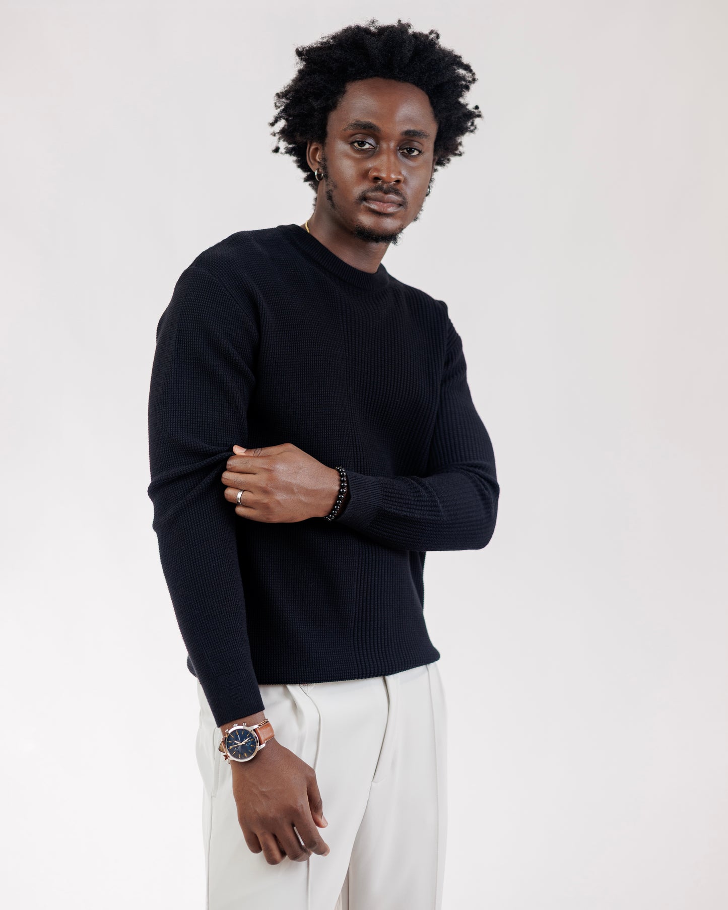 Ood Ridge Knit Sweater in Black