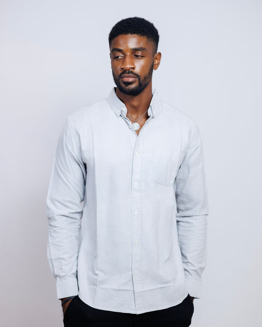 Classic Oxford Collar Shirt in Oxford Grey