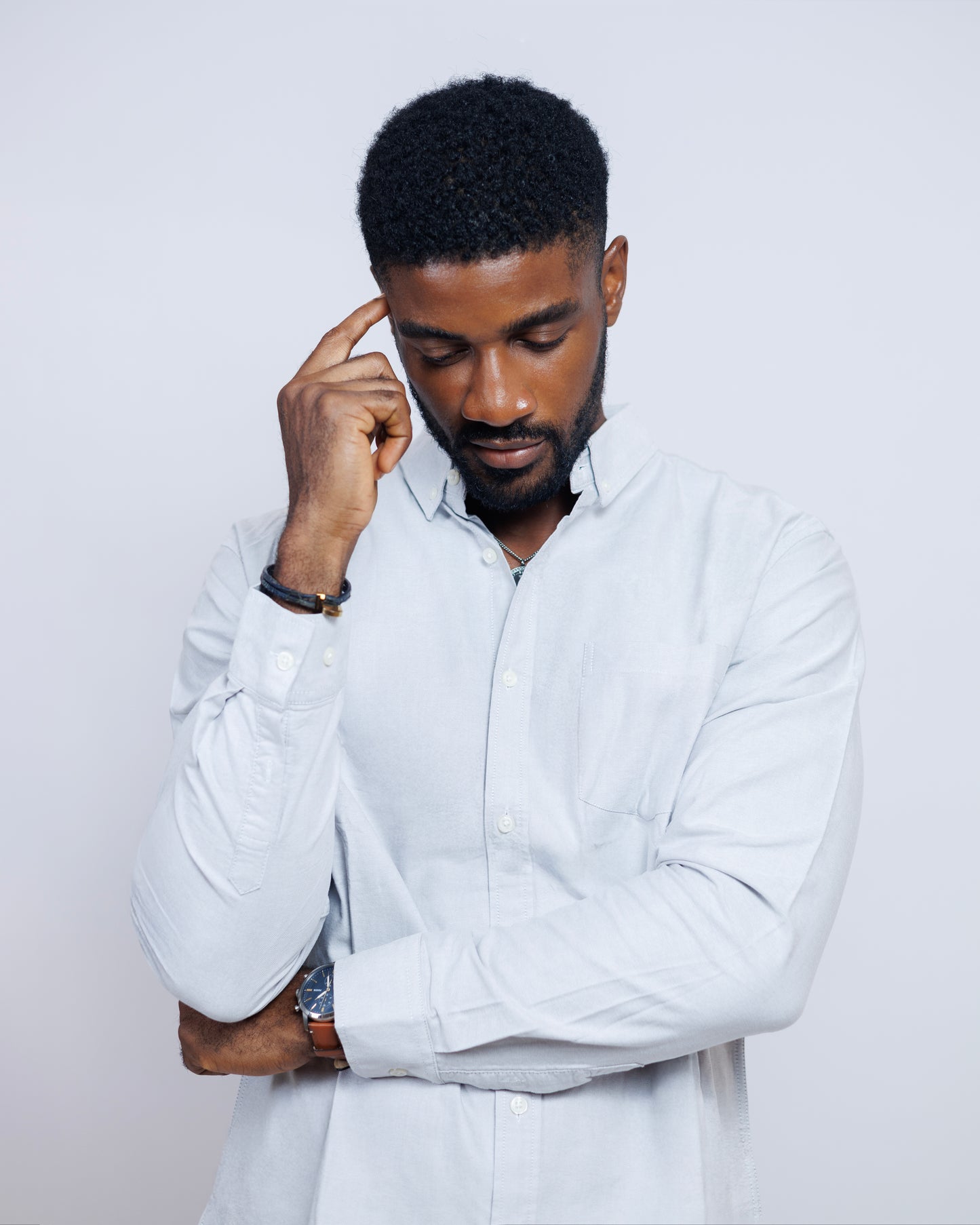 Classic Oxford Collar Shirt in Oxford Grey