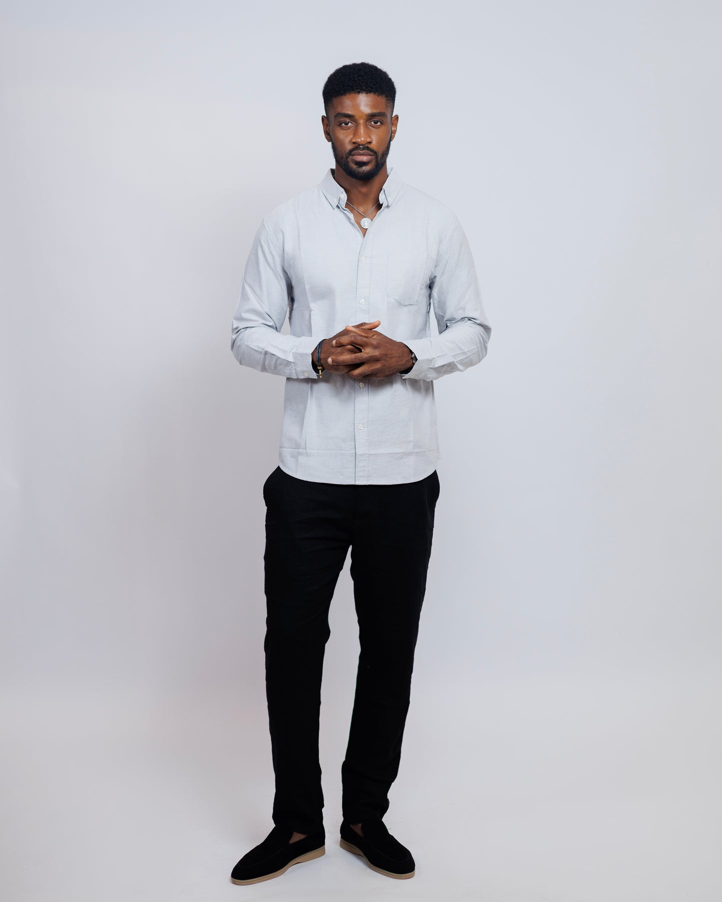 Classic Oxford Collar Shirt in Oxford Grey