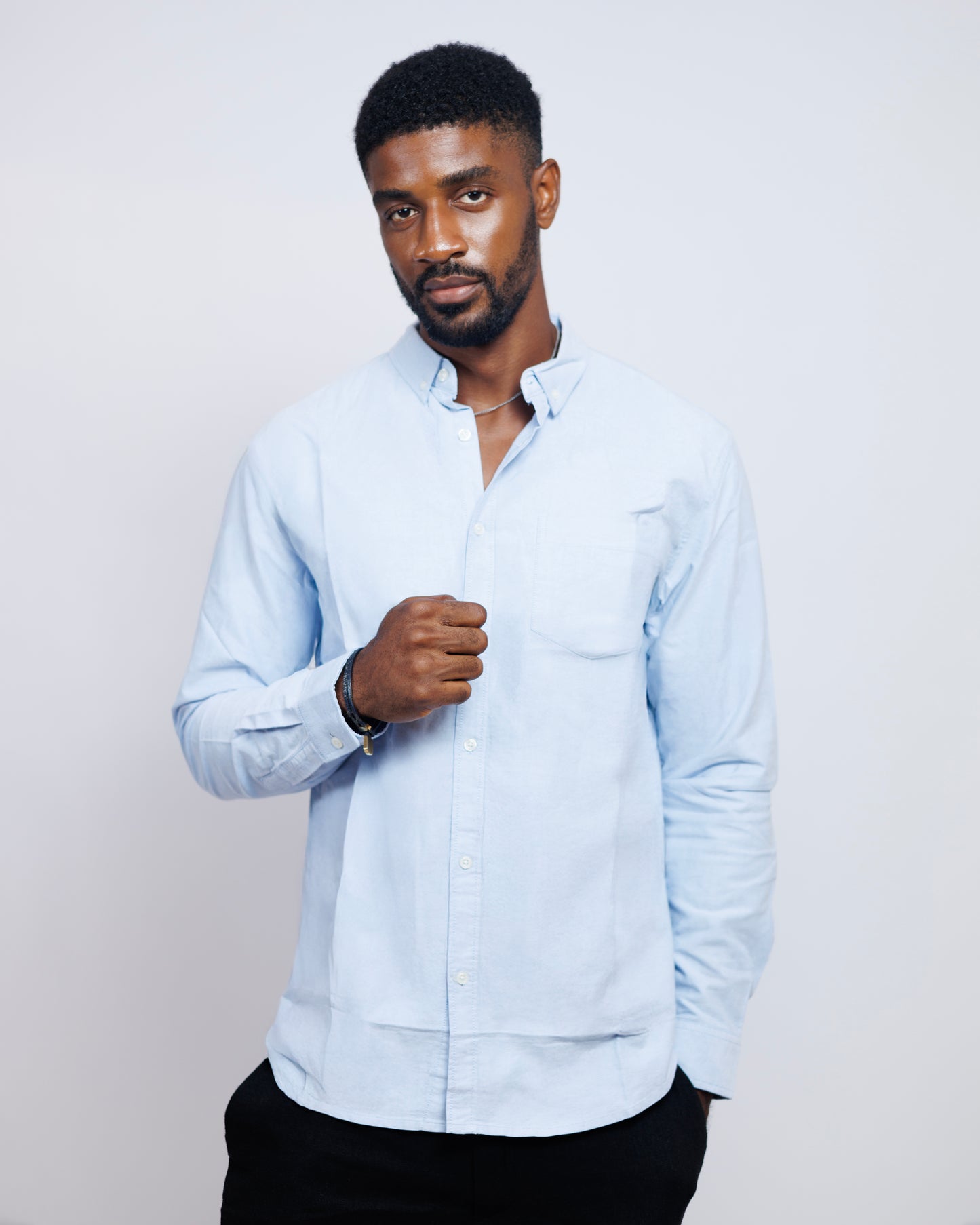 Classic Oxford Collar Shirt in Glacier Blue