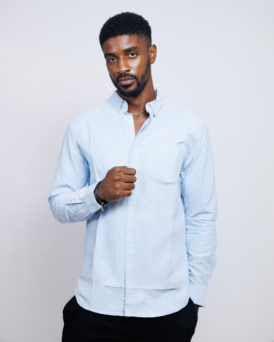 Classic Oxford Collar Shirt in Glacier Blue