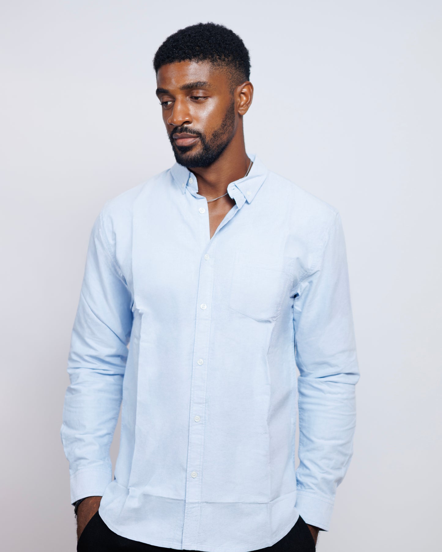 Classic Oxford Collar Shirt in Glacier Blue