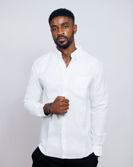 Classic Oxford Collar Shirt in White