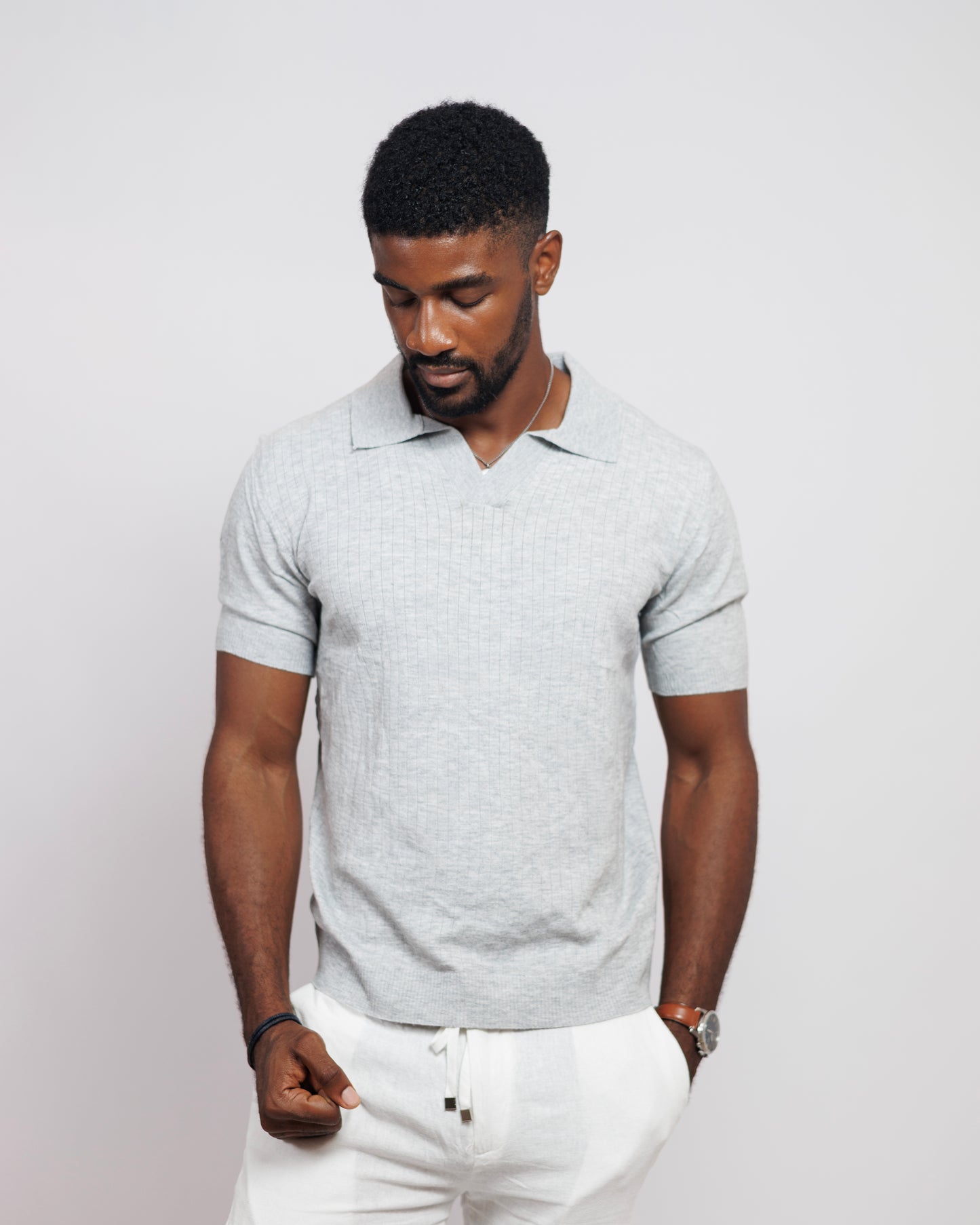 OOD Revere Polo Shirt in Silver Grey