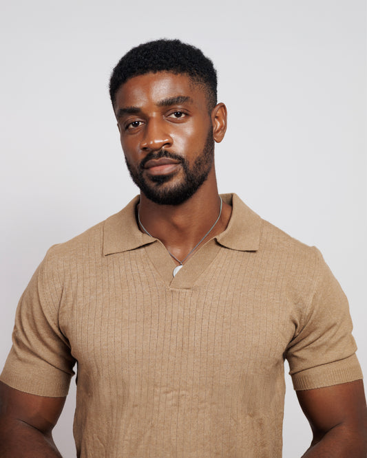 OOD Revere Polo Shirt in Camel Brown