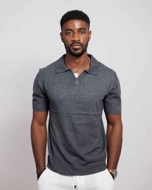 OOD Revere Polo Shirt in Charcoal Grey