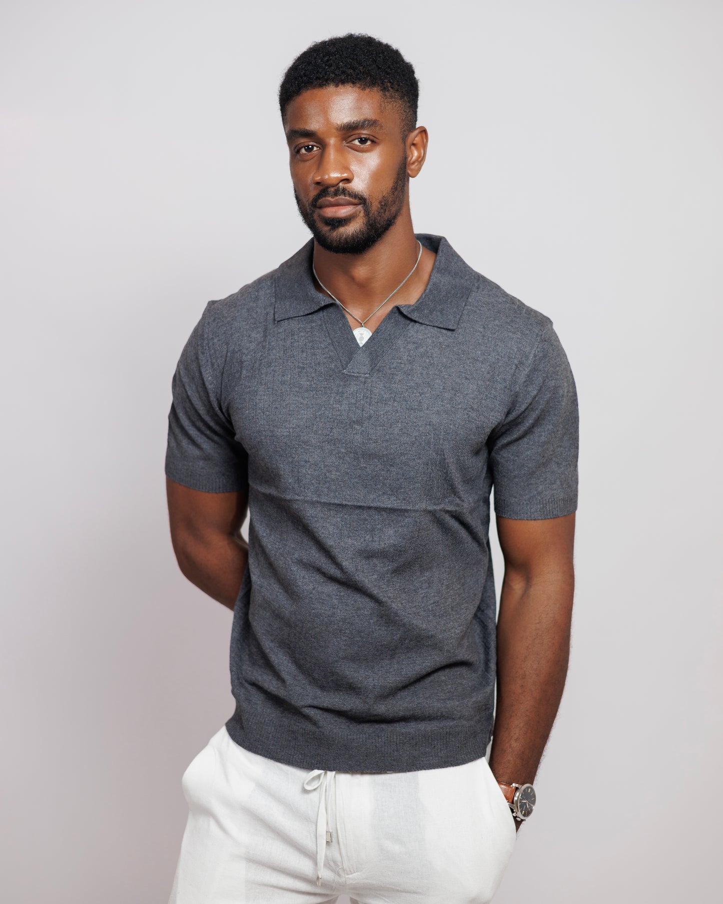OOD Revere Polo Shirt in Charcoal Grey