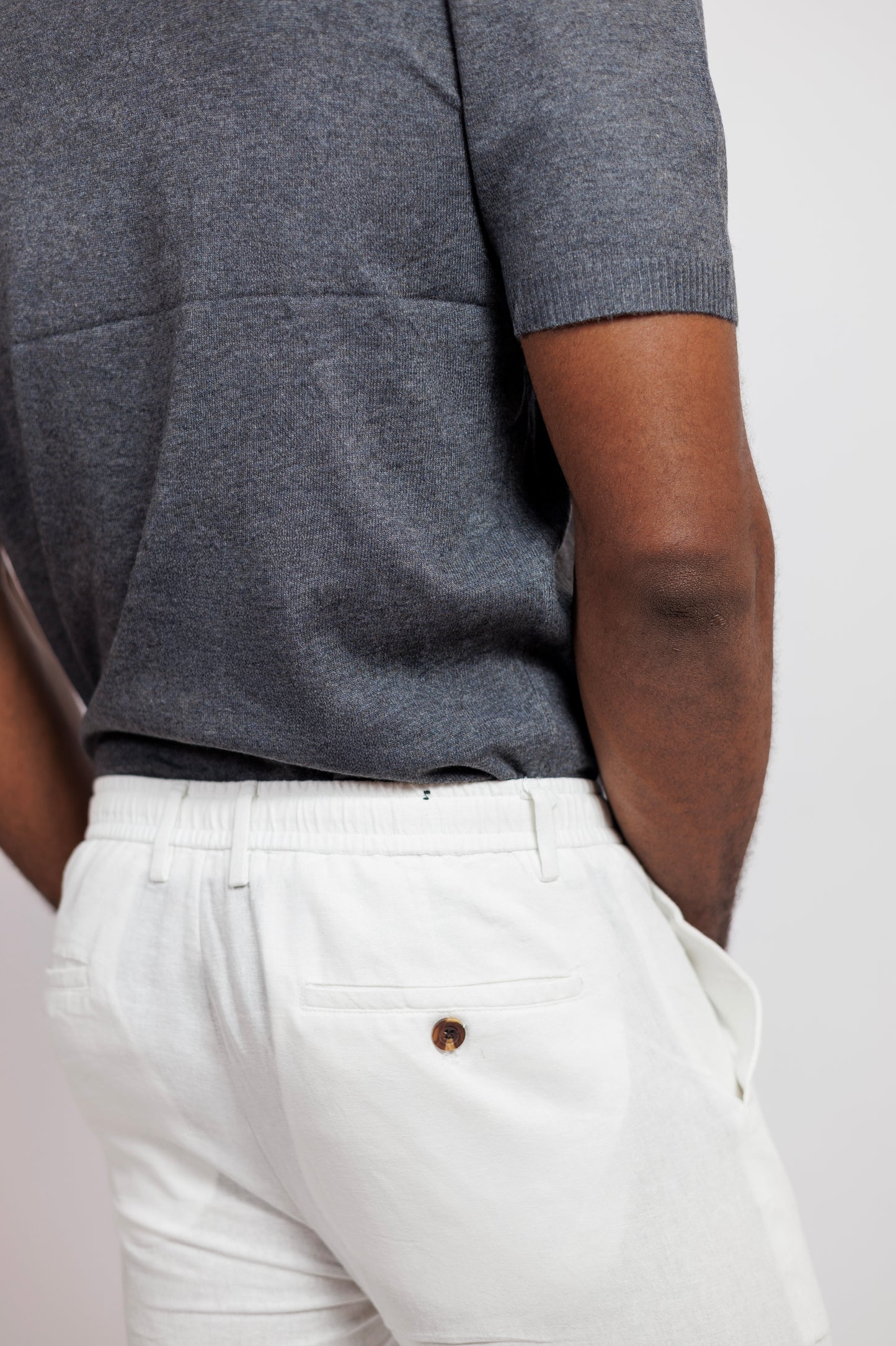 OOD Straight Cut Linen Trousers in White