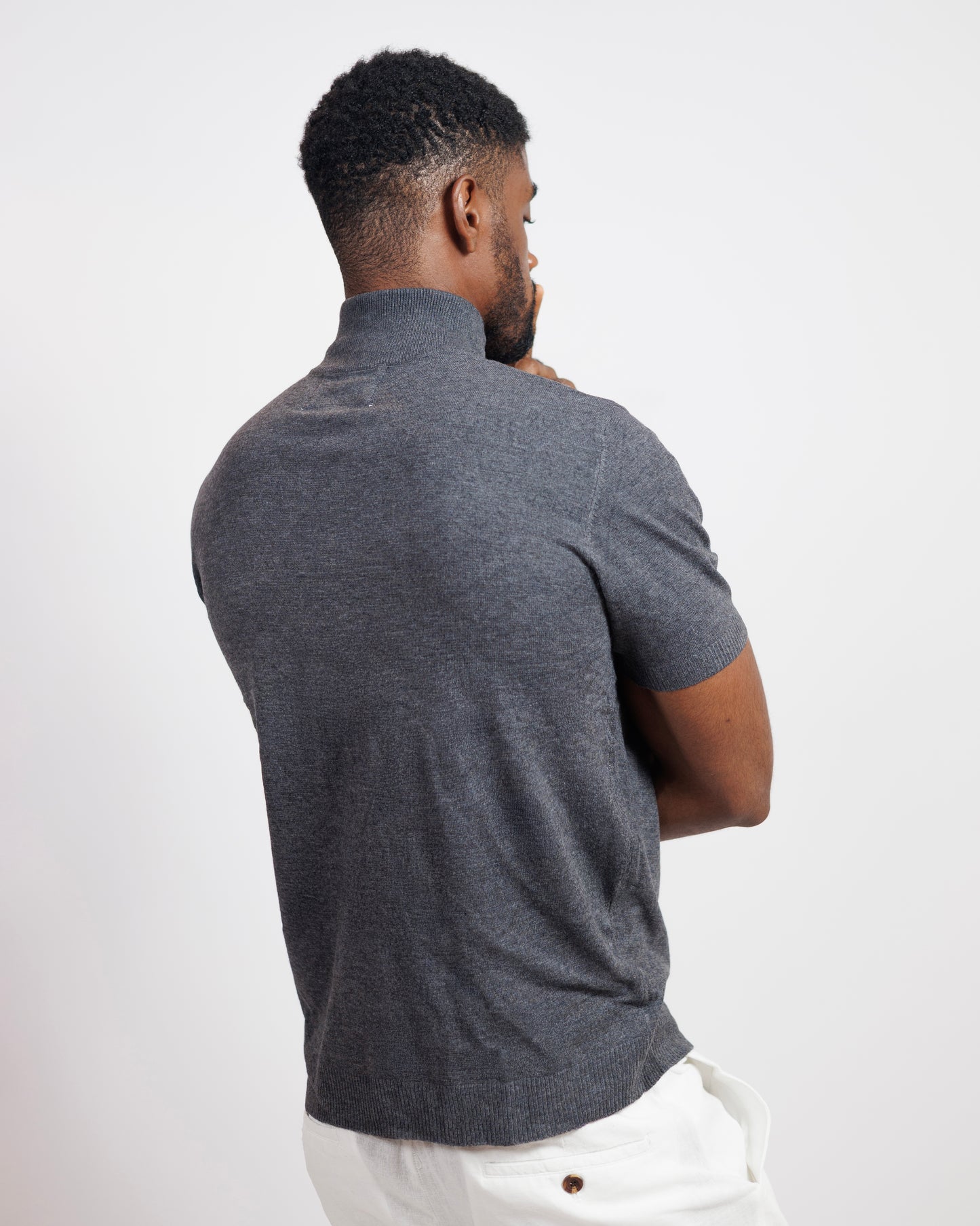 OOD Half Zip Polo Shirt in Charcoal Grey