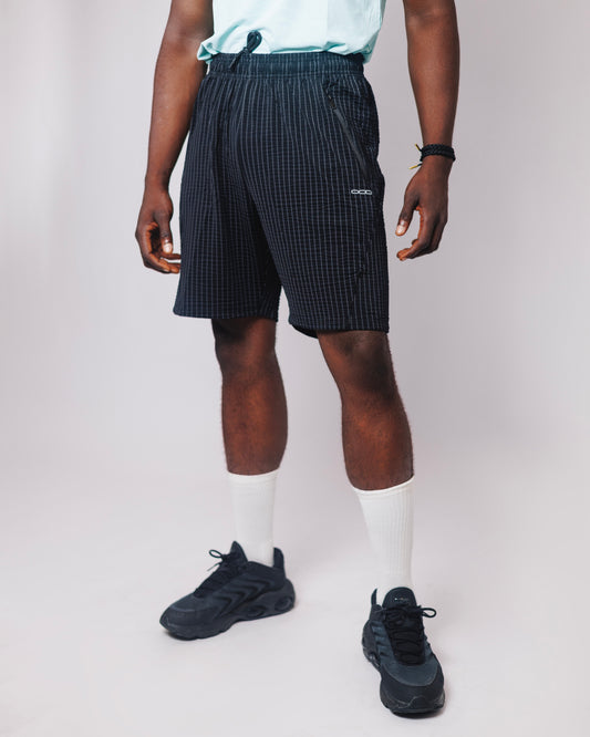 OOD Activ Pinstripe shorts in Jet Black