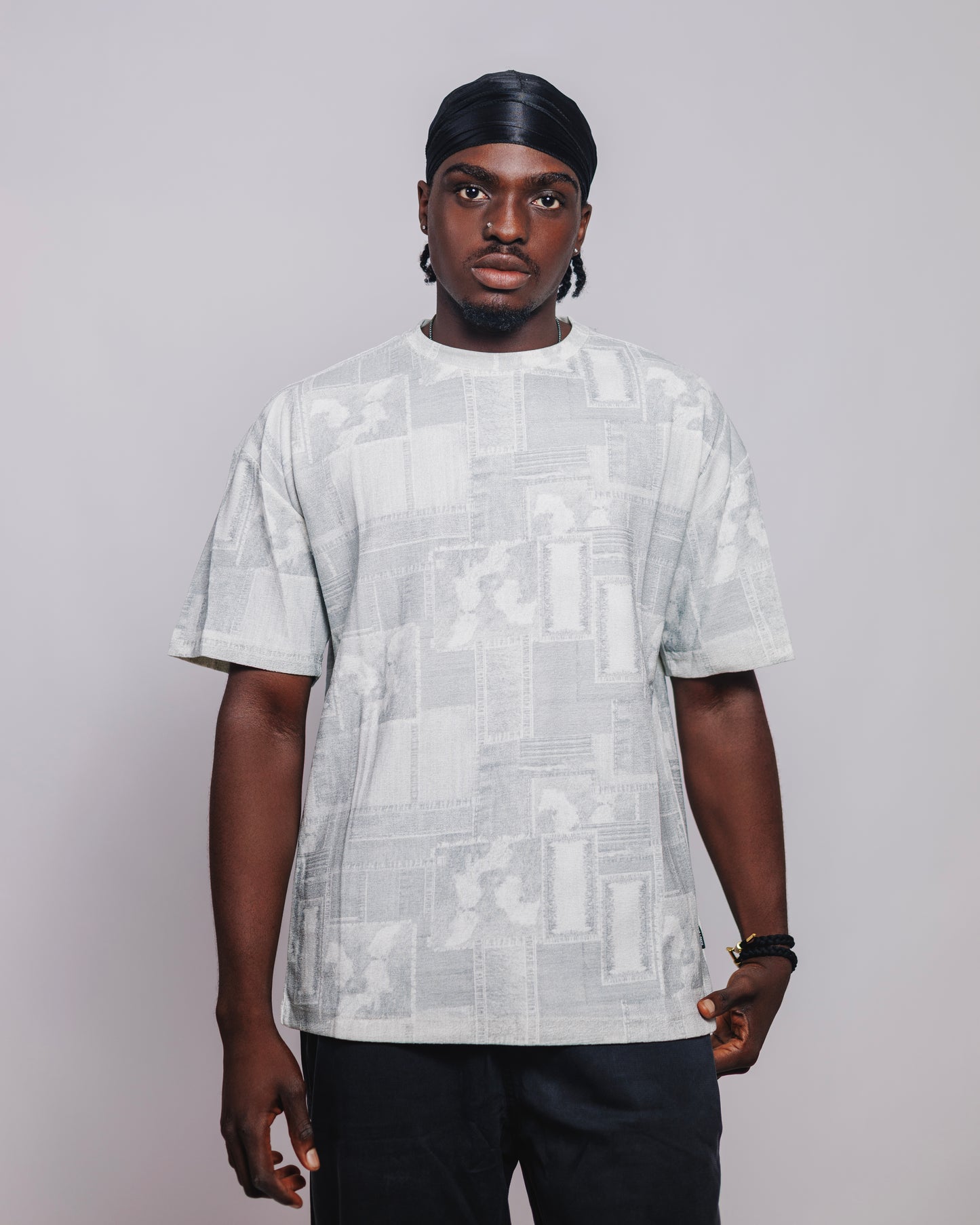 KP Jacquard Tee in Ash Mist