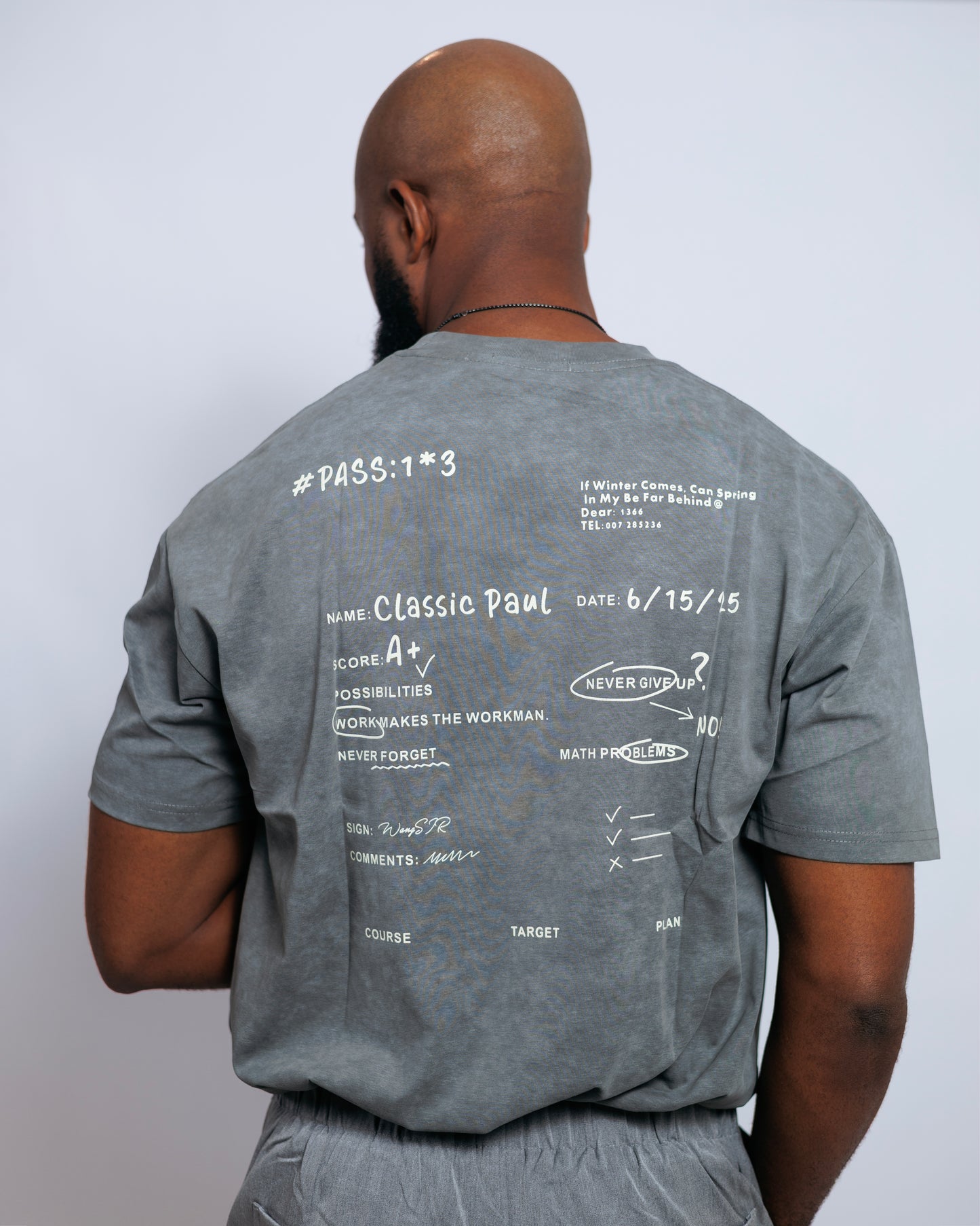 OOD Washed Slogan Tee in Charcoal Grey